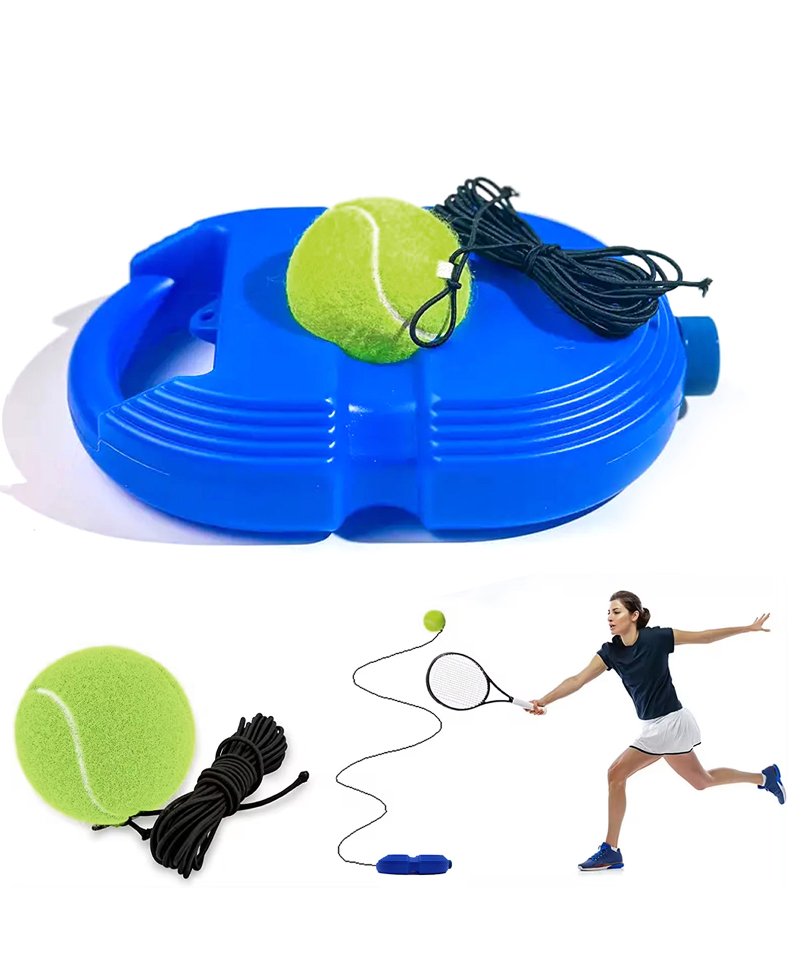 AKN TOYS Tennis Trainer Rebound Ball with String - Self Practice Equipment Tennis Practice Training Tool for Self, Portable Tennis Equipment for Kids Beginners-Multicolour-picture-18