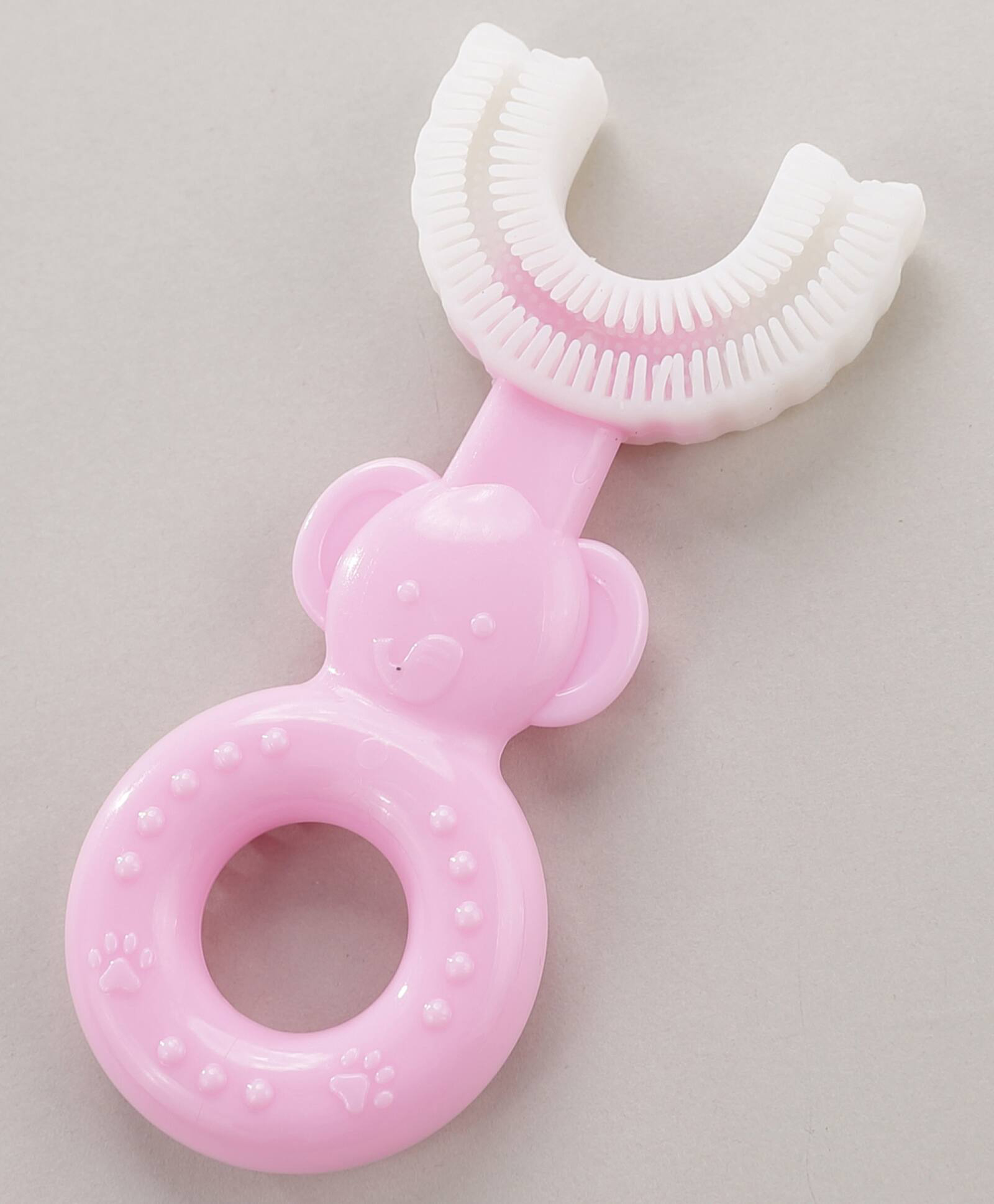 Joy Buzz Soft Baby U Shaped Toothbrush for Kids, BPA Free Baby Training Toothbrush Set with Soft Bristles & Easy Grip, Baby Kids Toothbrush, Infant Baby Brush Toothbrush Set (Pink)-picture-26