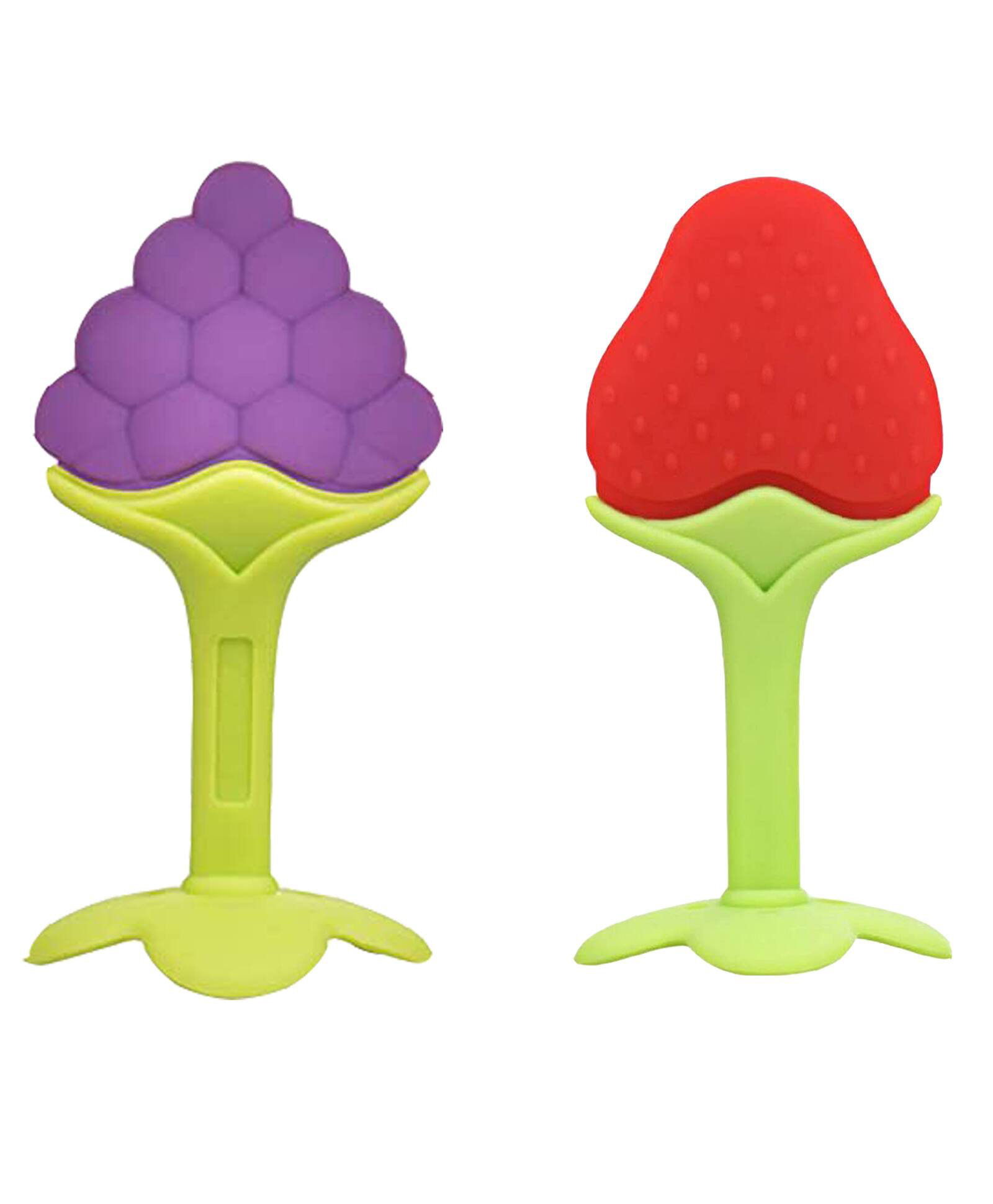 Joy Buzz 100% Silicone Fruit Shape Teether Pack Of 2 - Blue & Red-picture-4