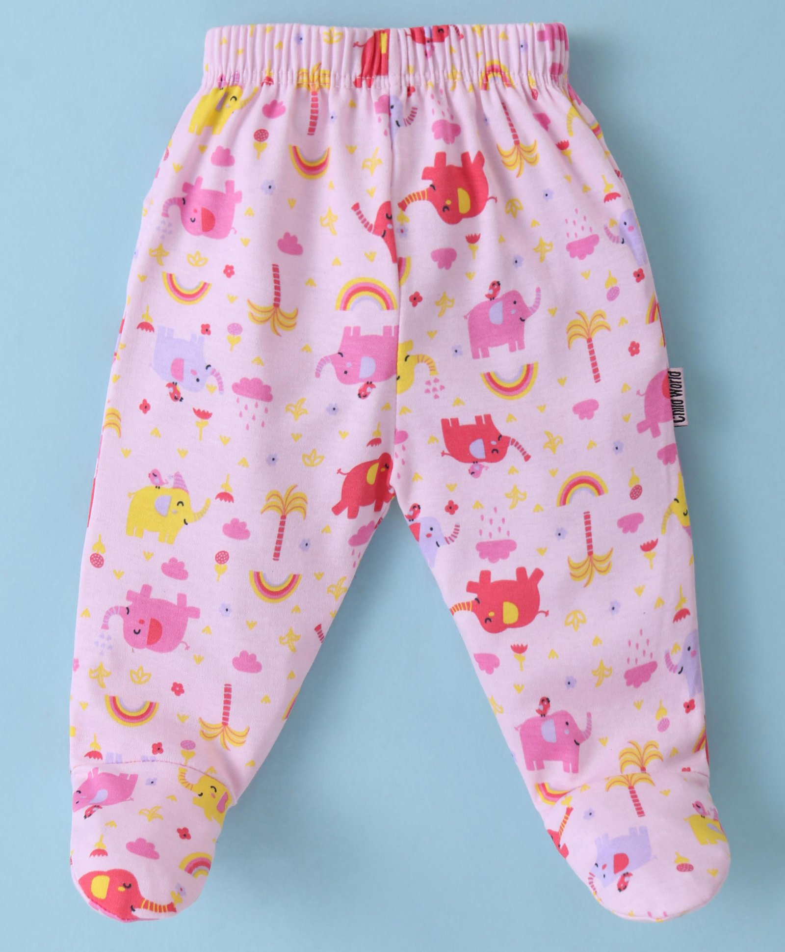 Child World Interlock Knit Bootie Legging with Elephant Print - Pink-picture-25