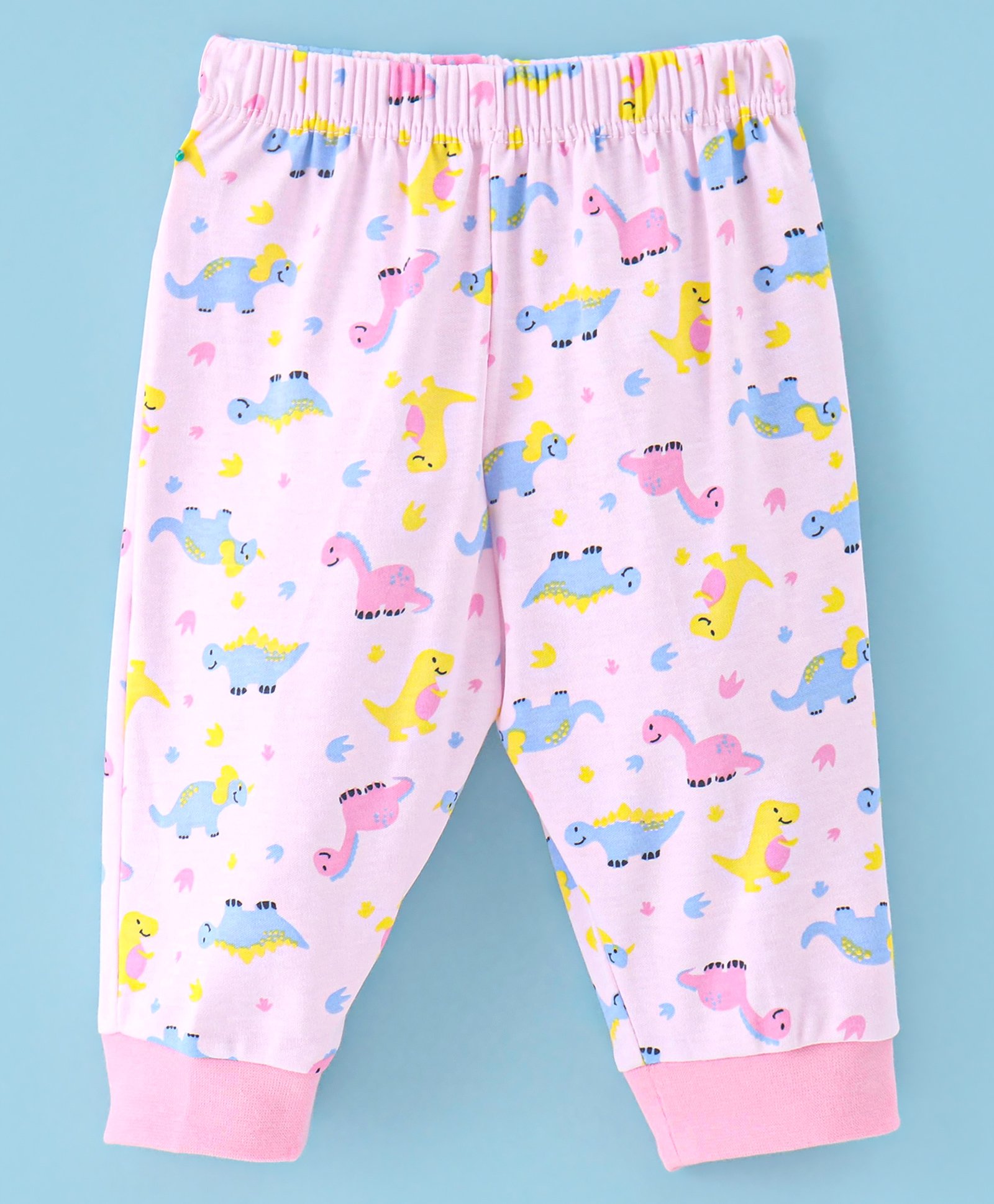 Child World Interlock Knit Full Length Lounge Pants With Dino Print - Light Pink-picture-24