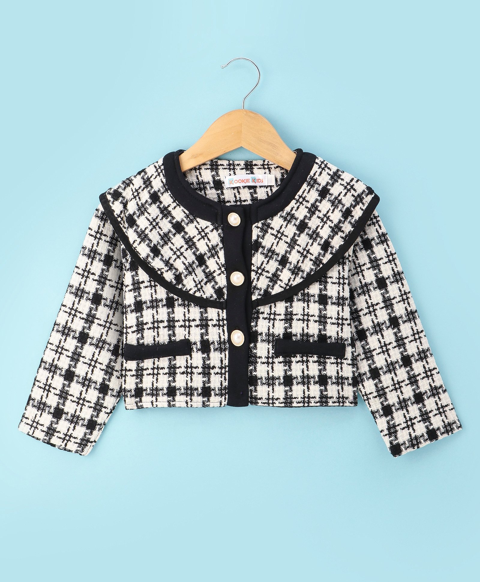 Kookie Kids Full Sleeves Front Open Jacket - Black-picture-14