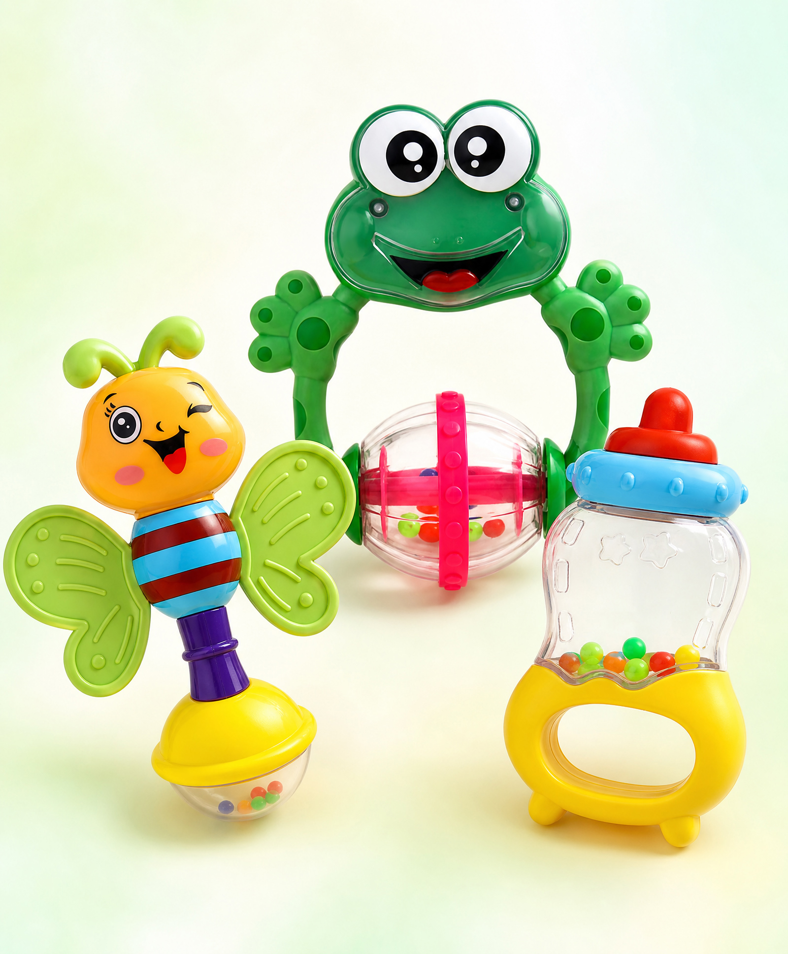 Play Nation Frog & Bee Shaped Rattle Gift Set Pack of 3 - Multicolour-image-29
