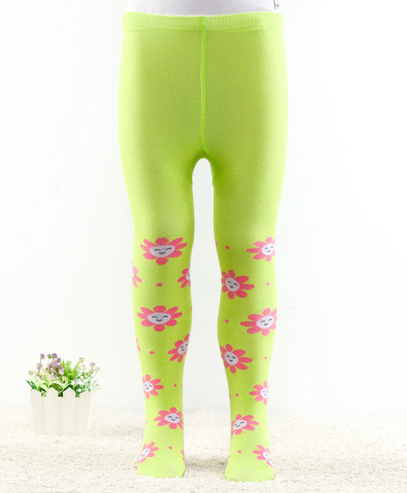 cute walk by babyhug Cutewalk by Babyhug Anti Bacterial Footed Tights Floral Design - Green-picture-10