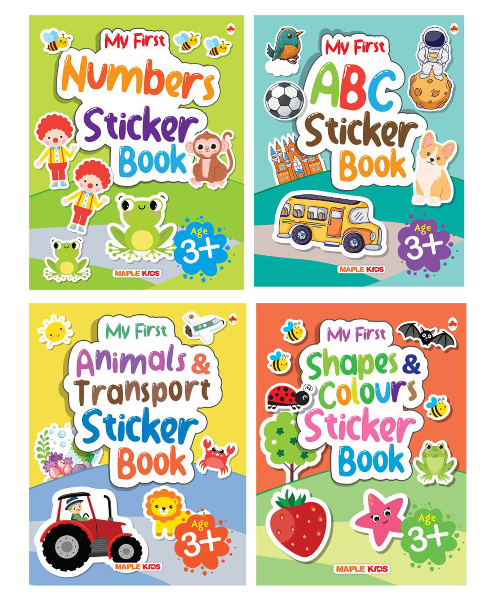 maple press My First Sticker Books  Alphabet  Numbers Shapes and Colours Animals and Transport  Activity Books with 400+ stickers Pack of 4 Books - English-picture-26