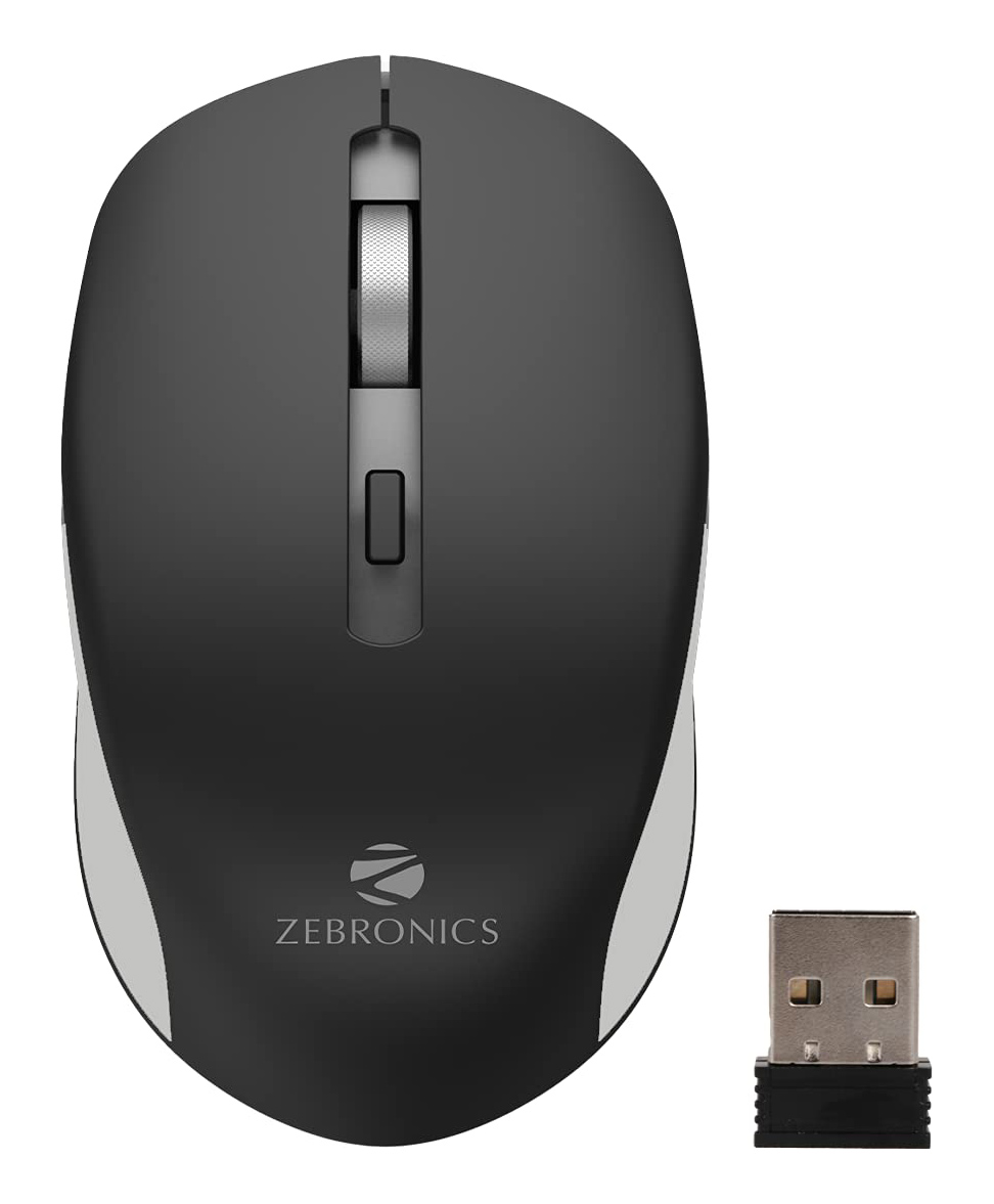 ZEBRONICS Zeb-Jaguar Wireless Mouse-Black+Grey-image-2