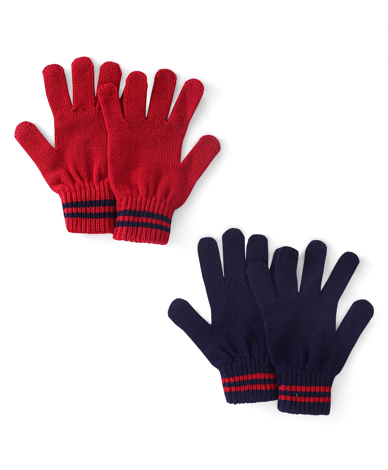 Pine Kids Solid Color Gloves Set Pack of 3 - Red & Navy Blue-picture-16