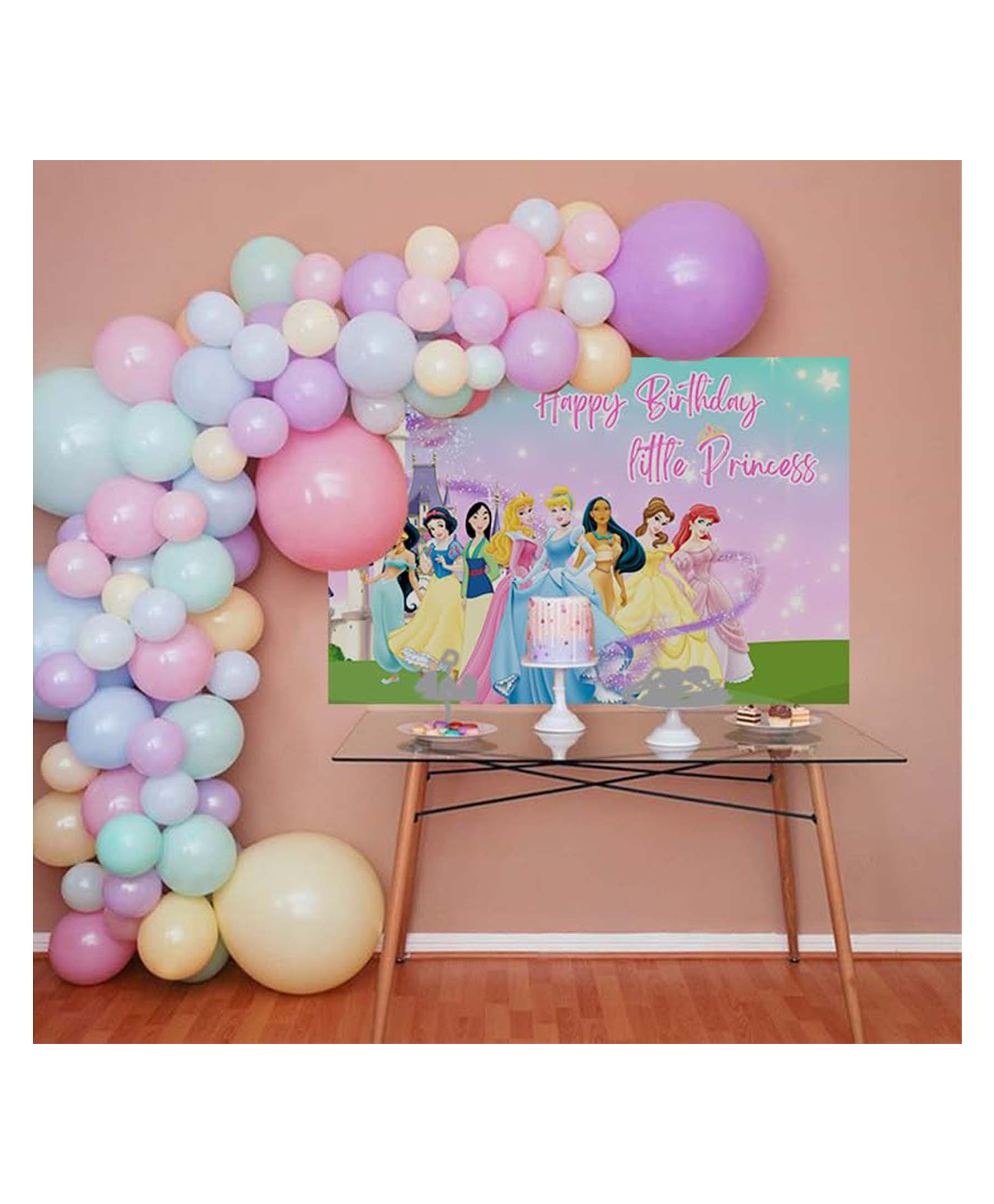 Special you Princess Theme Birthday Party decoration items for girls with Pastel Multicolor Balloons, Jumbo Balloons & Princess theme 3*2 Flex poster, Disney Theme Birthday decoration Pack of 81 Items-image-48