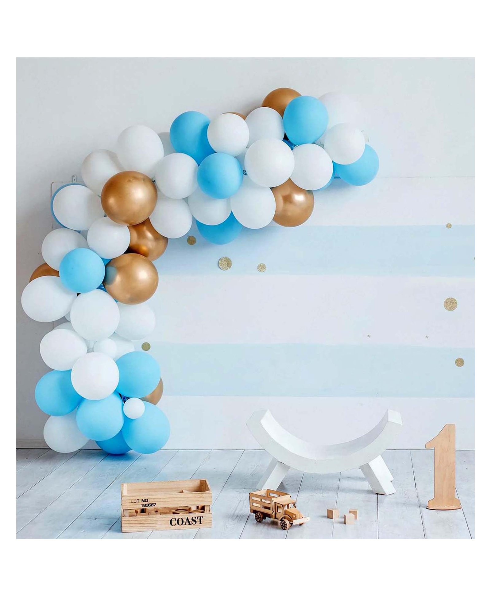Special You Blue & White Balloons for decoration, Balloons combo for birthday, Welcome baby, Pastel theme balloons for decor: 47 pieces-image-43