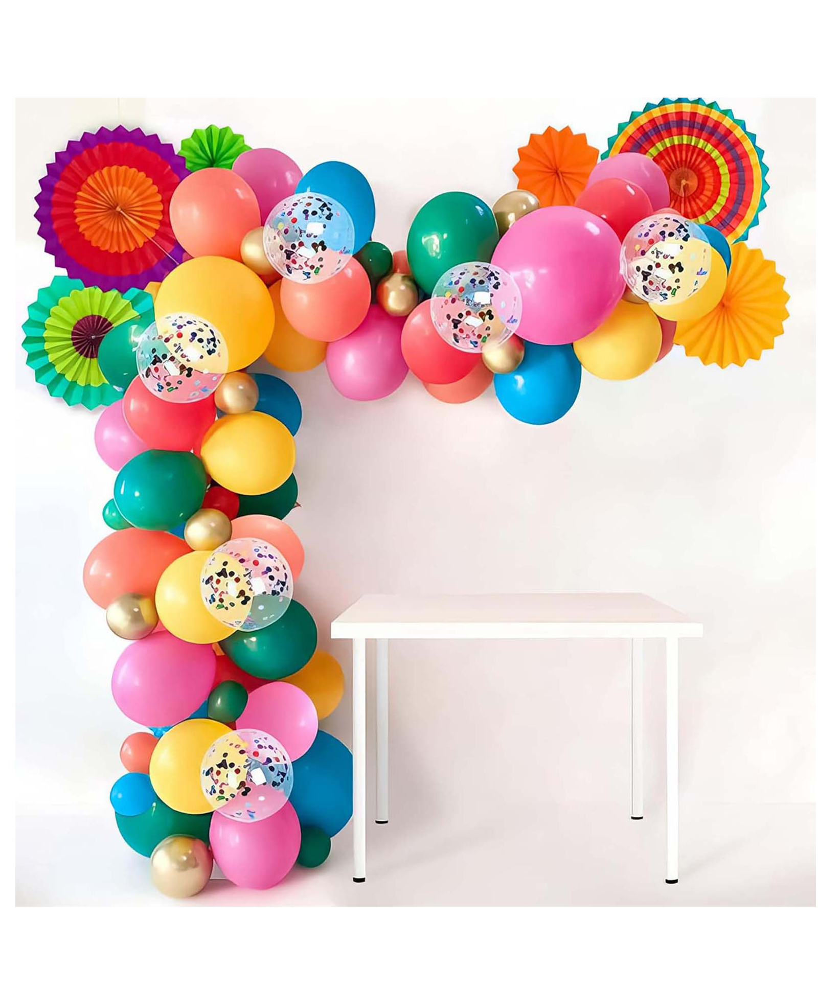 Special You 68pcs Rainbow theme balloon with Paper Fans decoration items-image-34