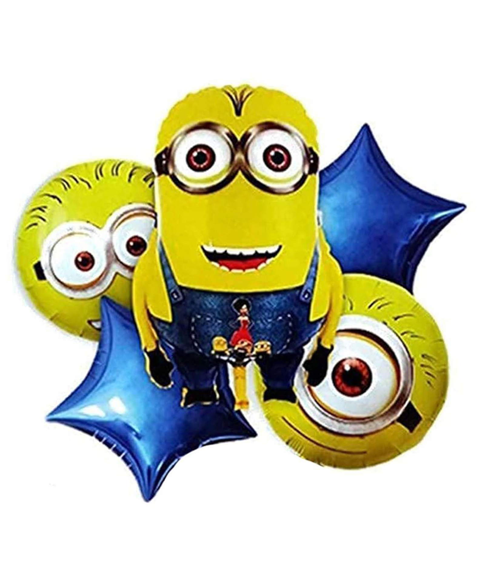 Special You Birthday Decoration Item for Minion Theme Foil Balloon With Minion Face Foil Balloon and Blue Star Foil Balloons for Girls Boys and Kids Party Decor Item Pack of 5-image-43