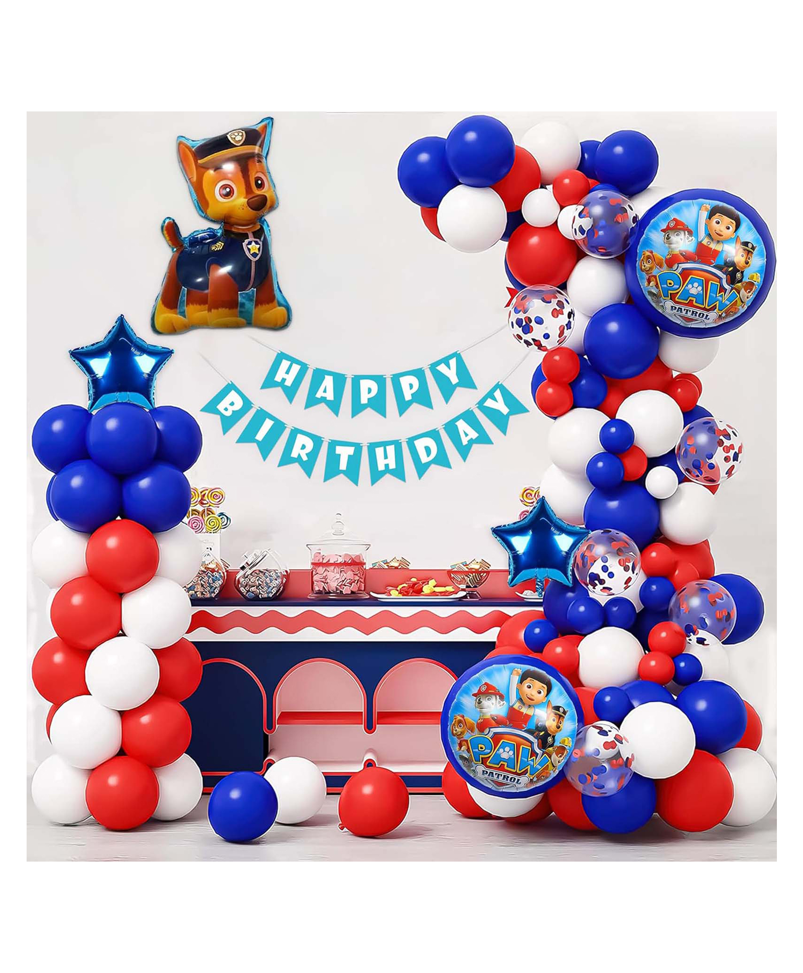 Special you Paw Petrol foil balloons set for boys, girls with Star foil balloons & printed Circle foil balloons for birthday deocration, baby shower, naming cermony decoration kit- pack of 5-image-5