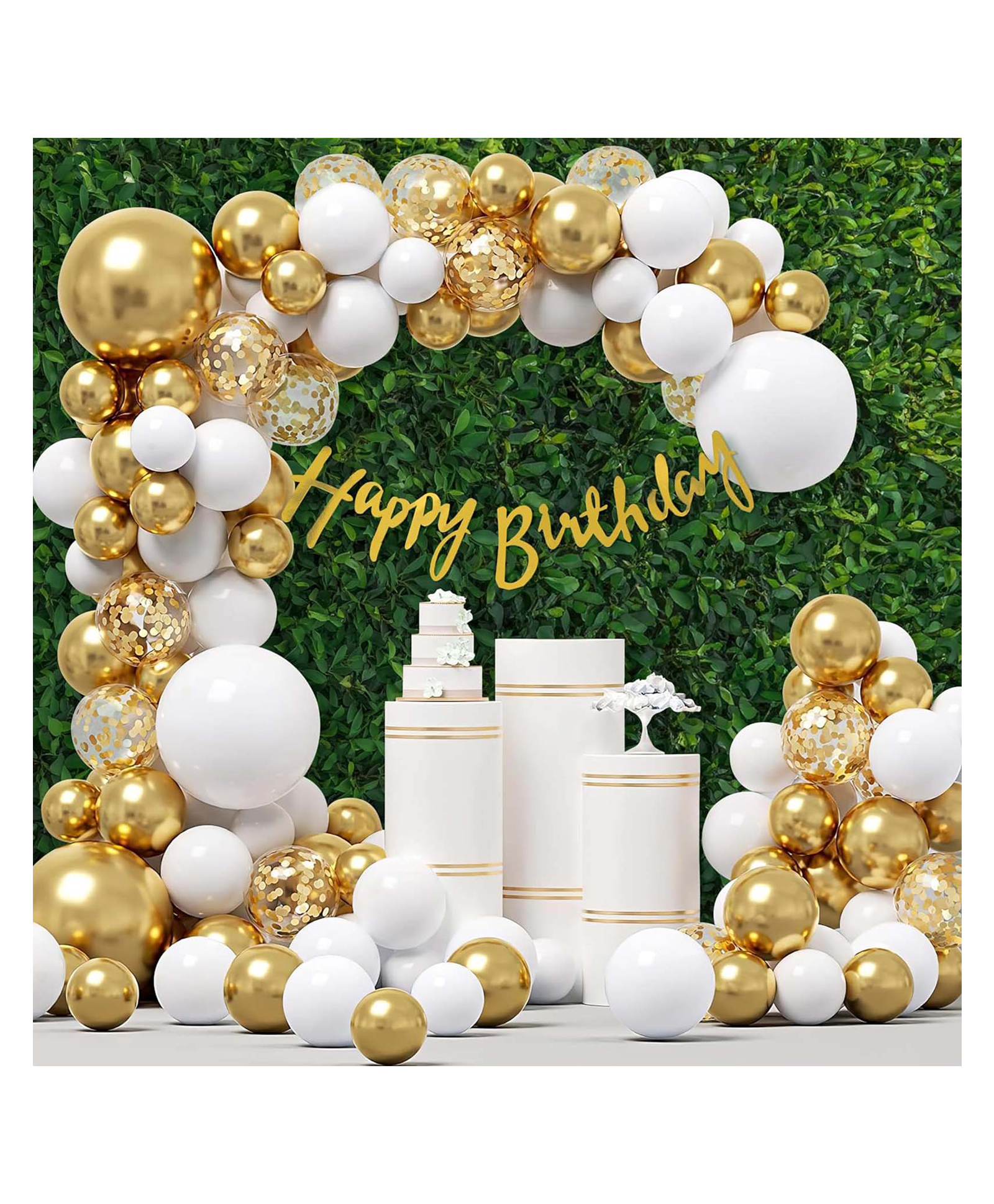 Special You Birthday Decoration Items for Girl with white and golden balloons for decoration, birthday balloons for decoration, happy birthday decoration, birthday celebration kit- 51 items-picture-3
