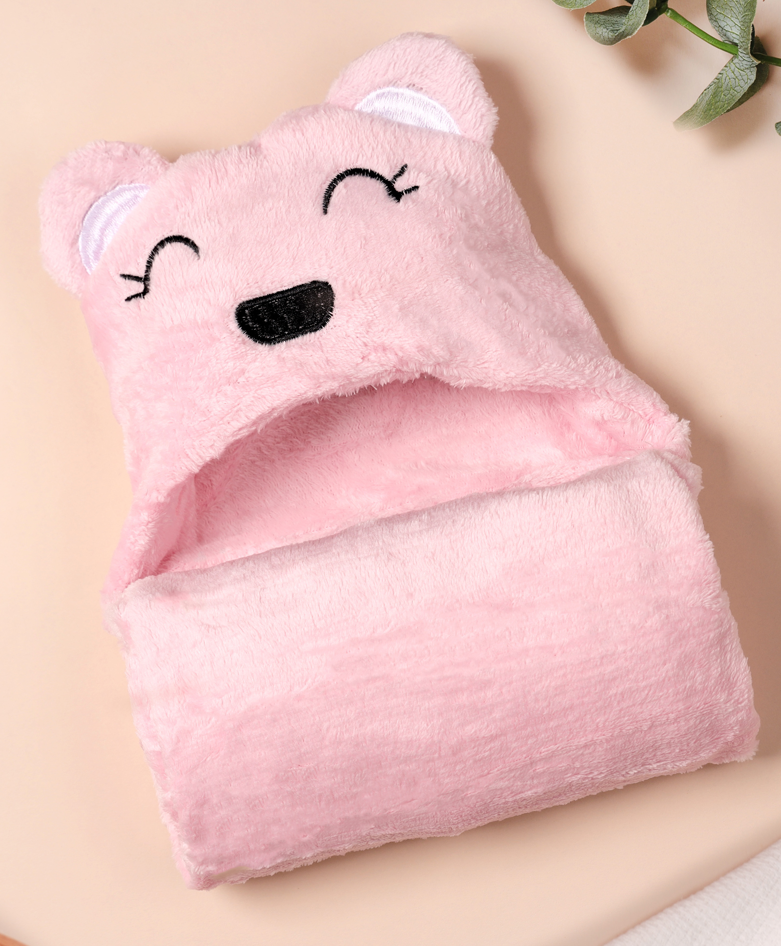 Kicks&Crawl-Pink Bear Hooded Fur Blanket-Pink-image-28