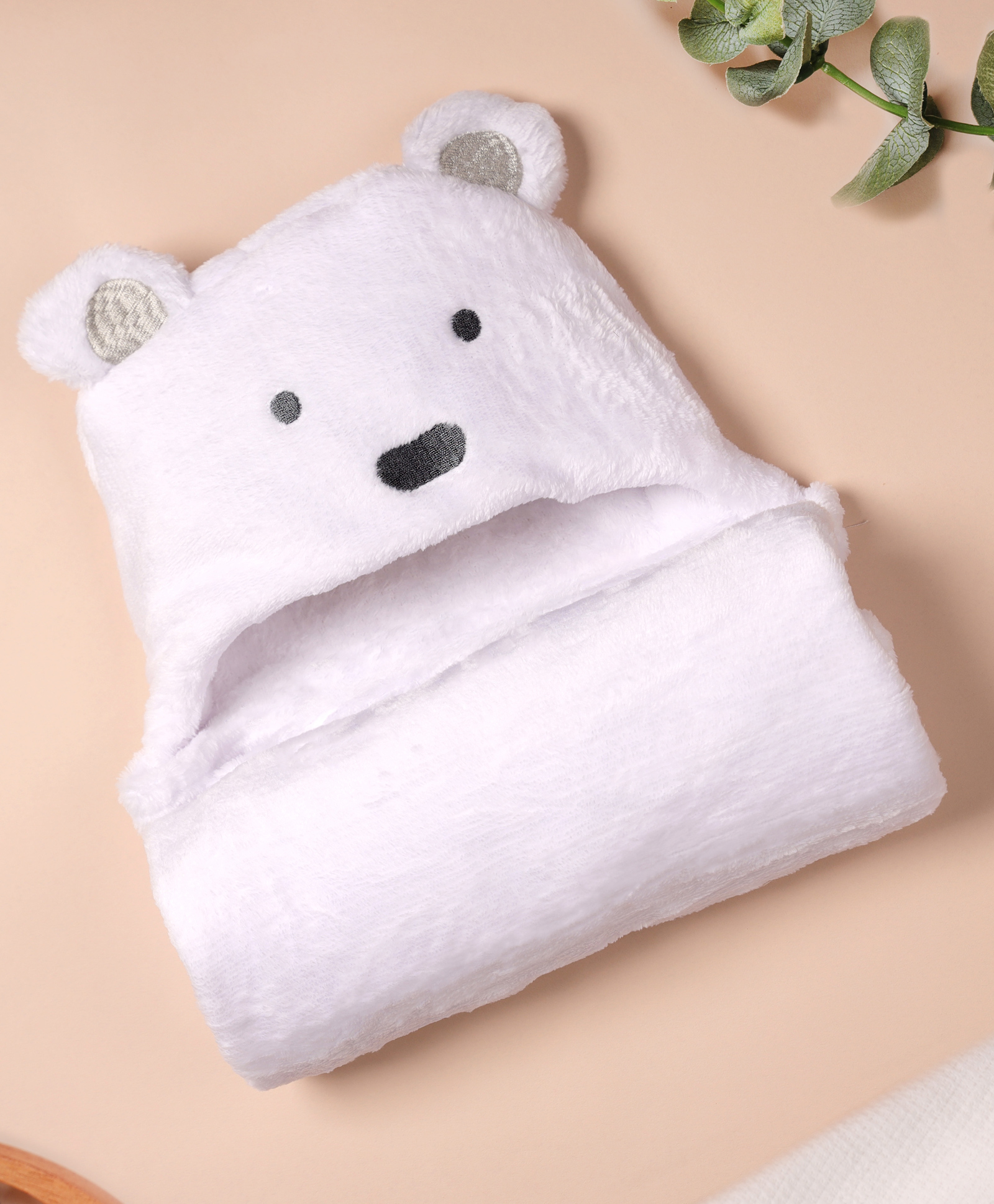 Kicks&Crawl-White Bear Hooded Fur Blanket-White-image-35