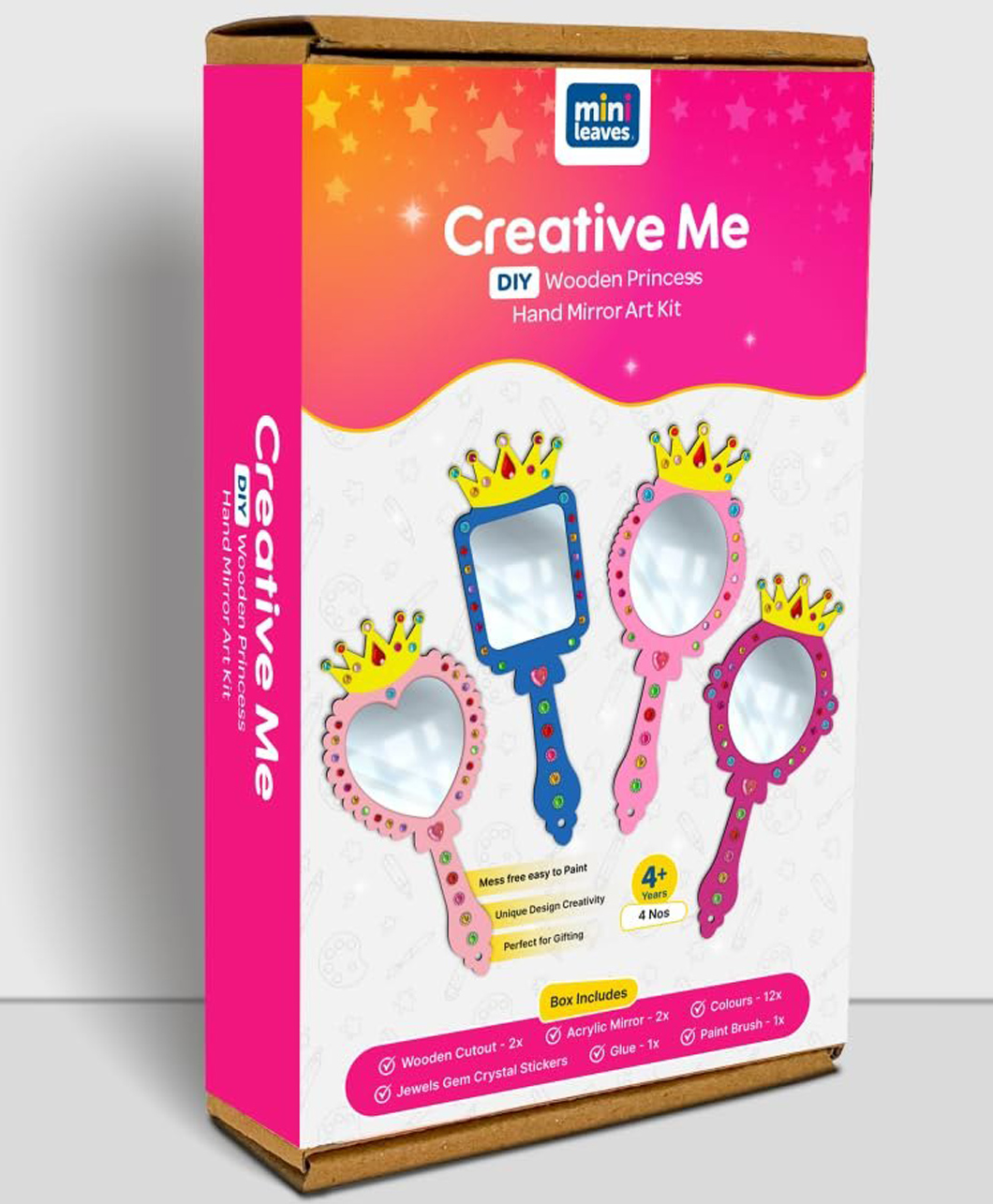 minileaves Mini Leaves Creative Me Wooden Mirror DIY Art and Craft Paint kit for Kids 6+ Years-picture-38