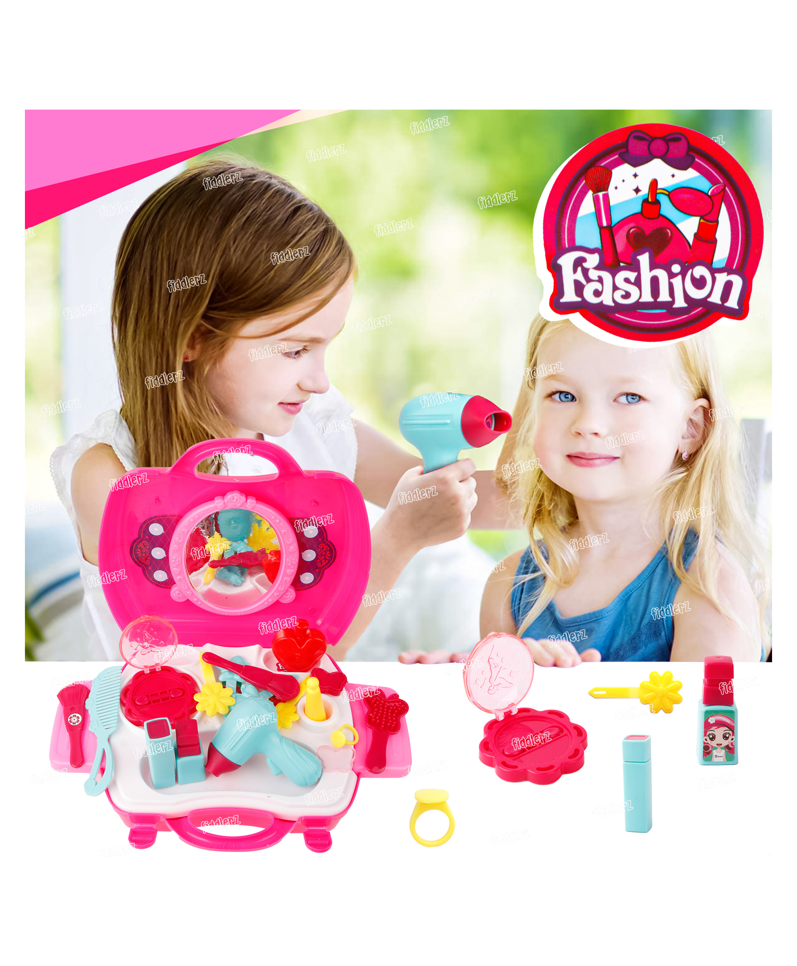 Zest 4 Toyz Pretend Play Make Up Set Pink - 21 Pieces-picture-23