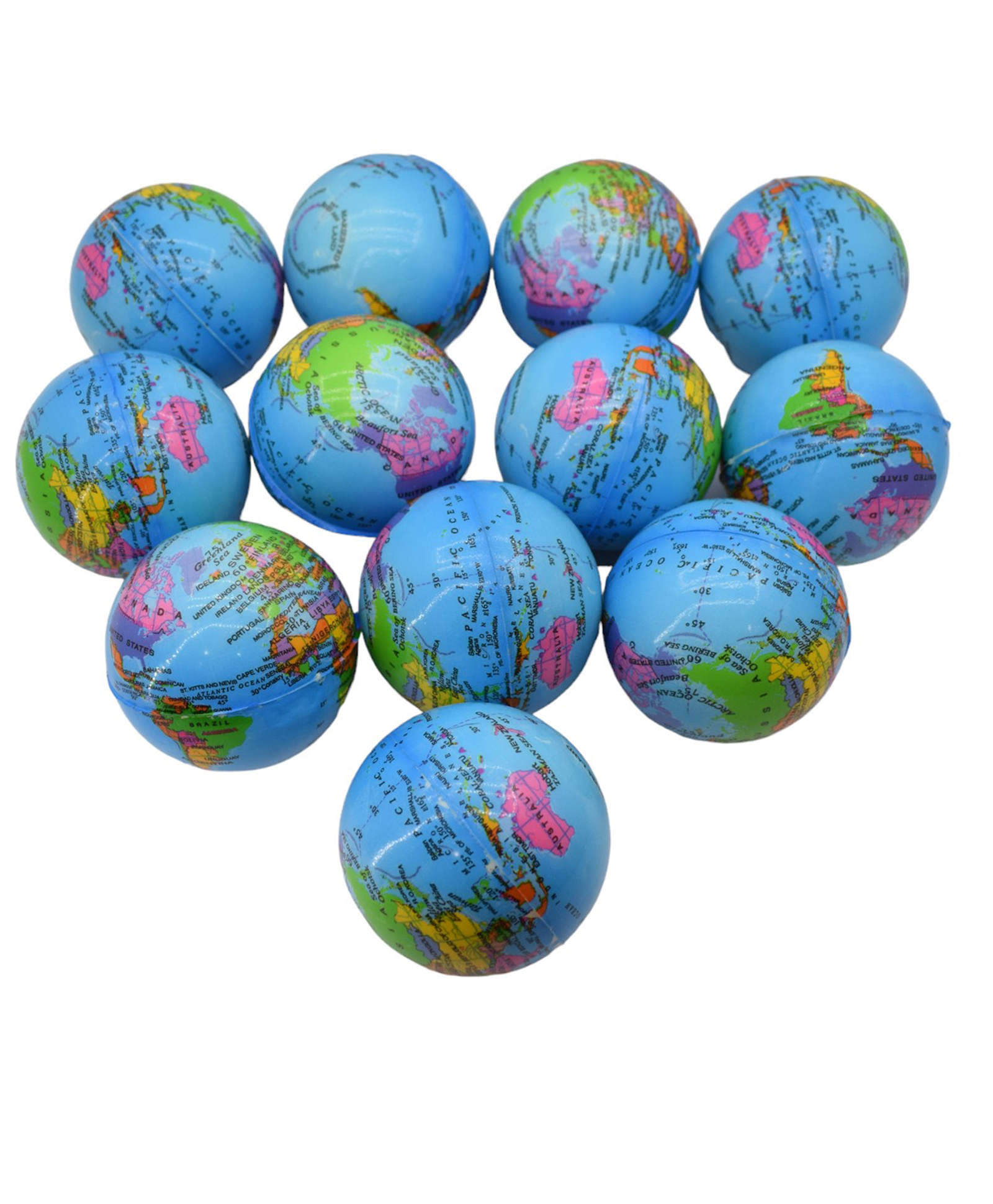 Asera 12 Pcs Soft Foam Sponge Balls with Globe Prints Light Weight- Kids Birthday Return Gifts - Set of 12-image-45