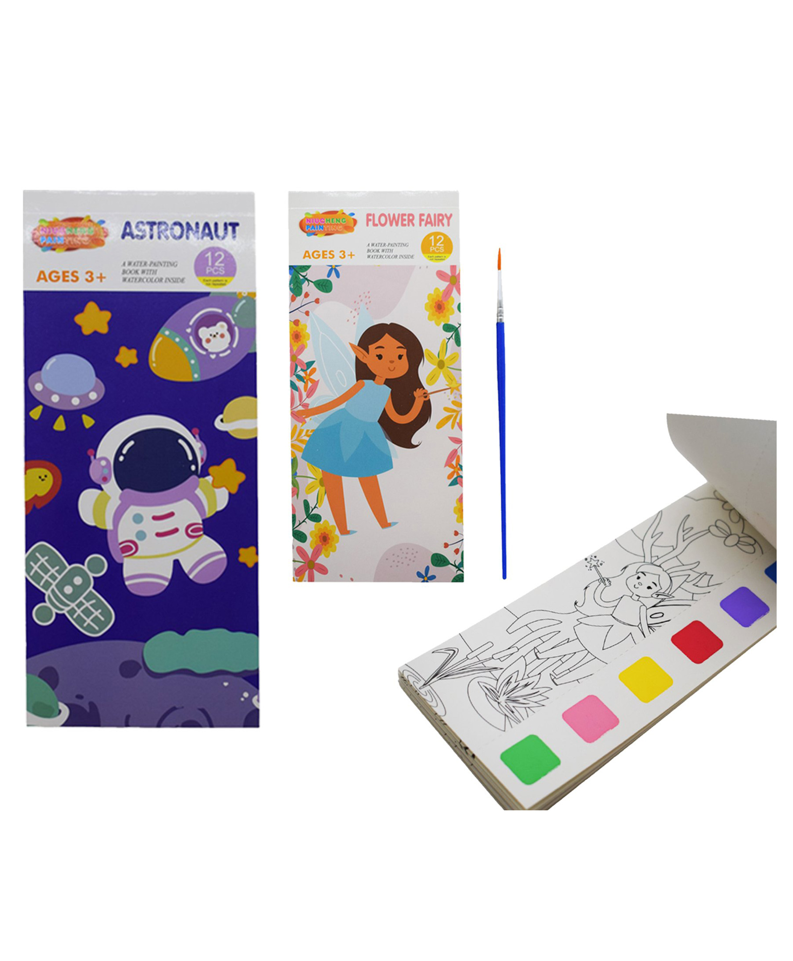 Asera Magic Coloring Book for Kids Activity Books for Children Coloring Books for Kids Ages 4-8 Years 12 Sheet Cartoon Painting kit with Brush for Birthday Return Gift (Set of 2)-picture-5