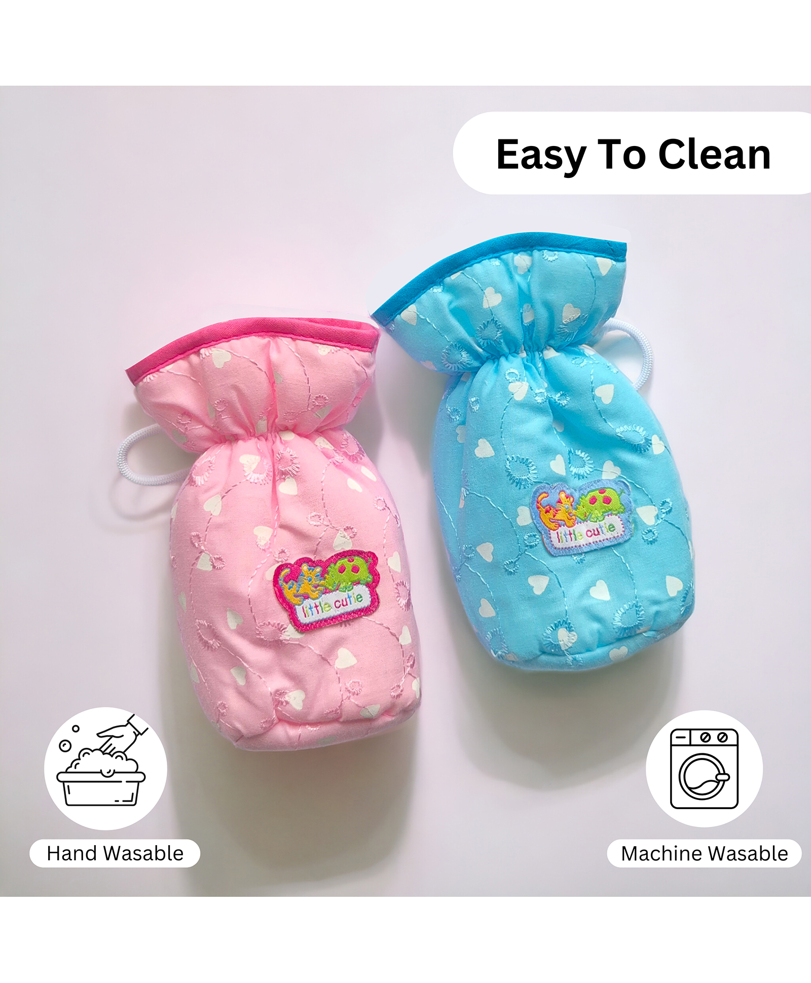 VOIDROP Chikankari Cute Stretchable Baby Feeding Bottle Cover with Easy to Hold Strap Feeding Bottle Cover Suitable for 250-300 ML Pack of 2 (Multicolor)-picture-39