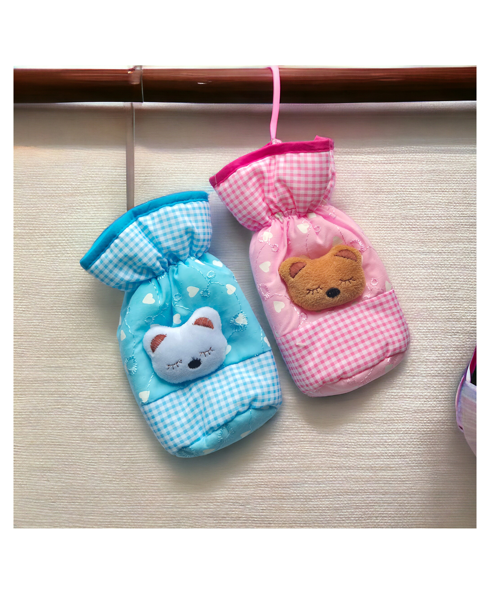 VOIDROP Chikankari Cute Stretchable Baby Feeding Bottle Cover with Easy to Hold Strap Feeding Bottle Cover Suitable for 250-300ML Pack of 2 (Multicolor)-picture-44