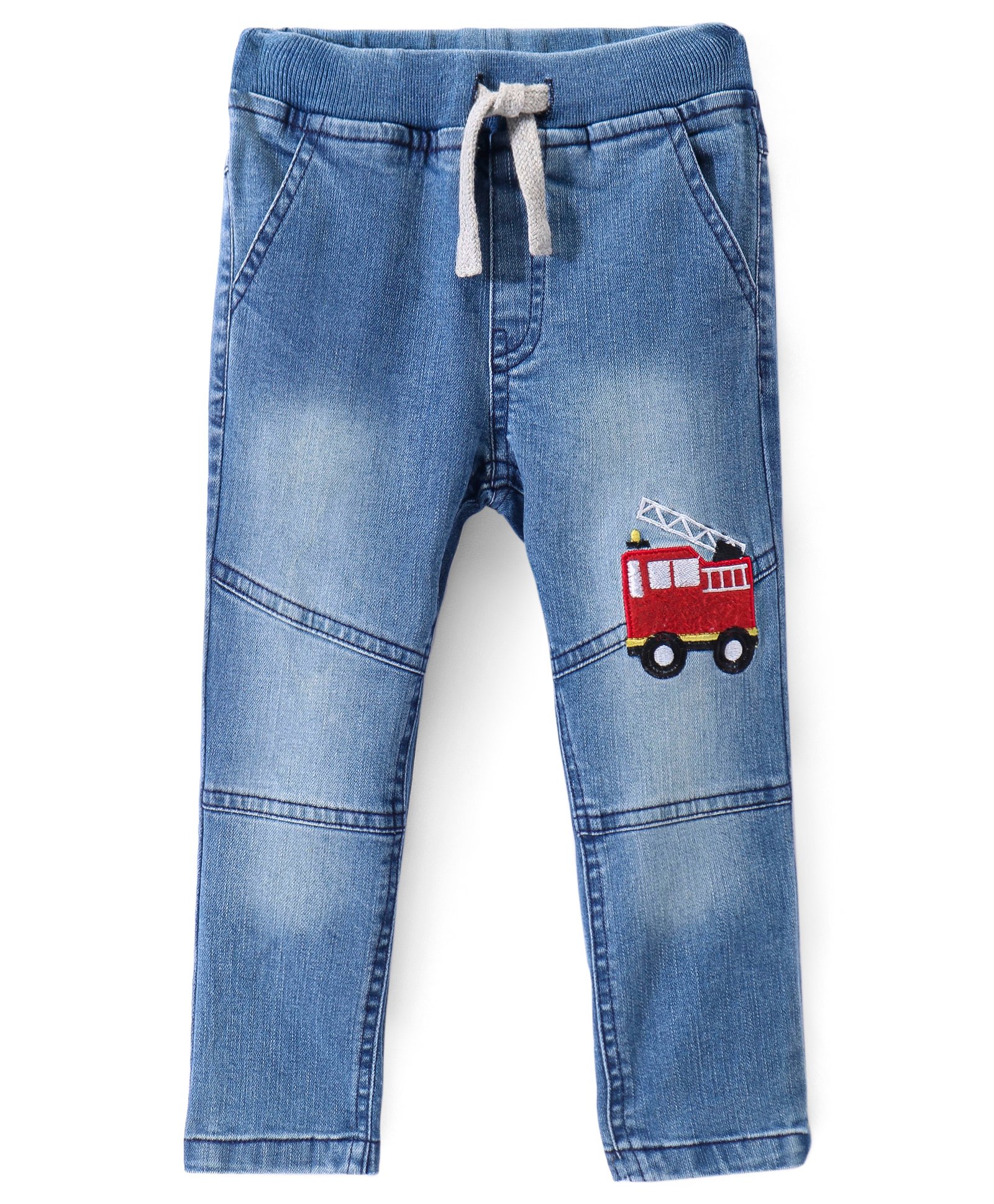 ToffyHouse Denim Woven Full Length Jeans With Embroidery - Light Blue-image-15