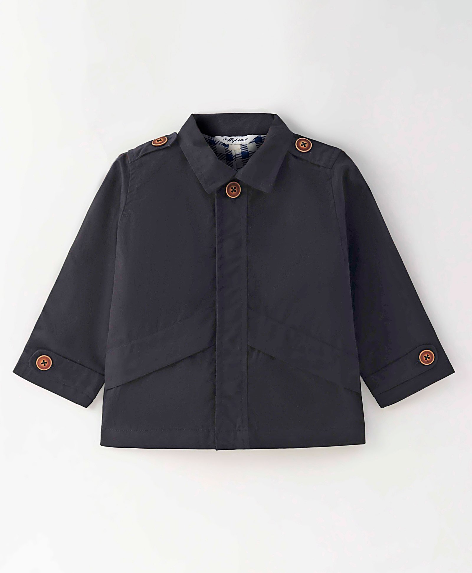 ToffyHouse Cotton Full Sleeves Jacket - Black-image-2