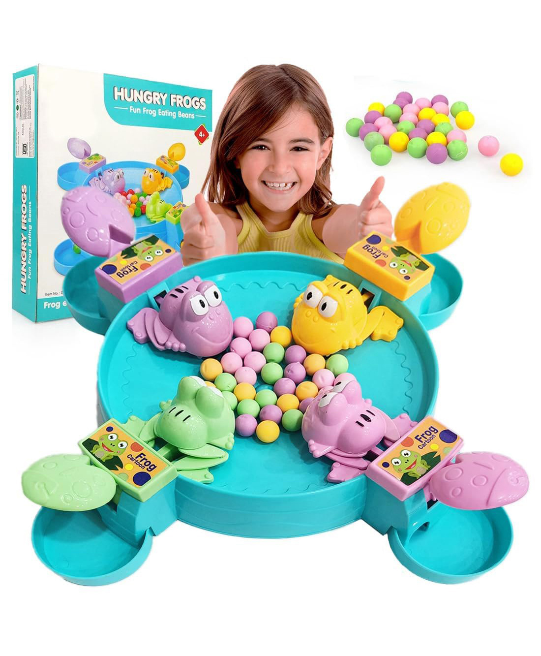 Sanjary Hungry Frog Game Toy for Kids with 36 Beans, 4 Player Indoor Outdoor Game for Kids Frog Eat Beans Game for Kids-Color & Design May Vary-picture-14