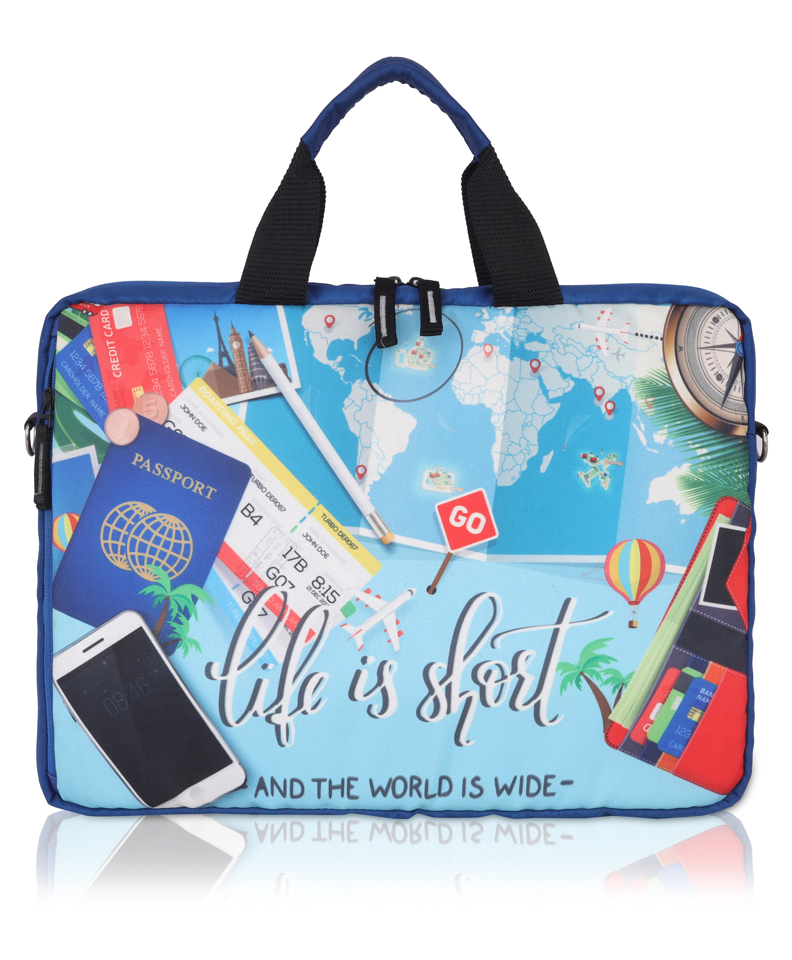 Echo Boomers Blue Tie-Dye  Laptop Messenger Sling Bag - Vibrant and Functional-image-30
