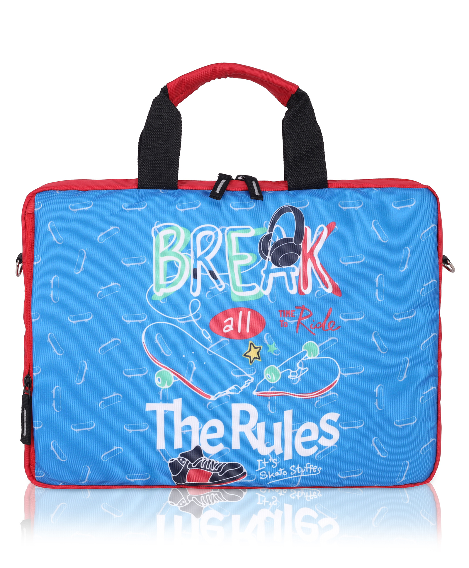 Echo Boomers Dual-Color  Laptop Messenger Sling Bag, Red/Sky Blue, Water-Resistant-image-45