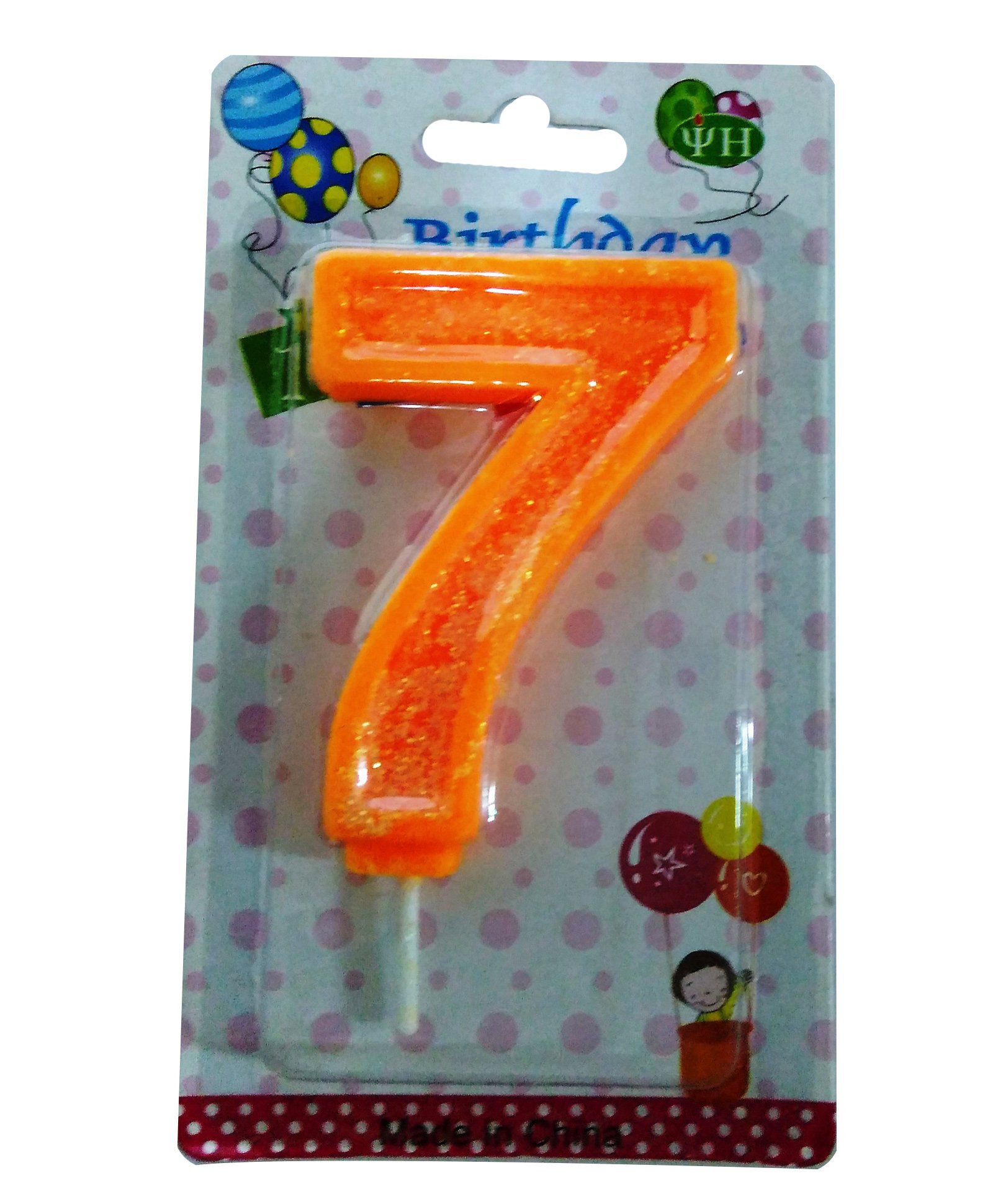 Funcart Number Seven Glitter Candle - Orange-picture-13