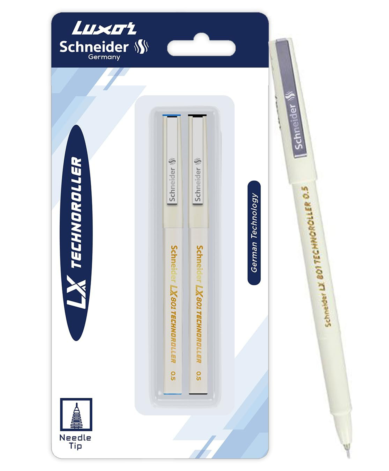 Schneider Luxor Techno Roller Ball Pen Pack of 2 - Blue & Black-image-29