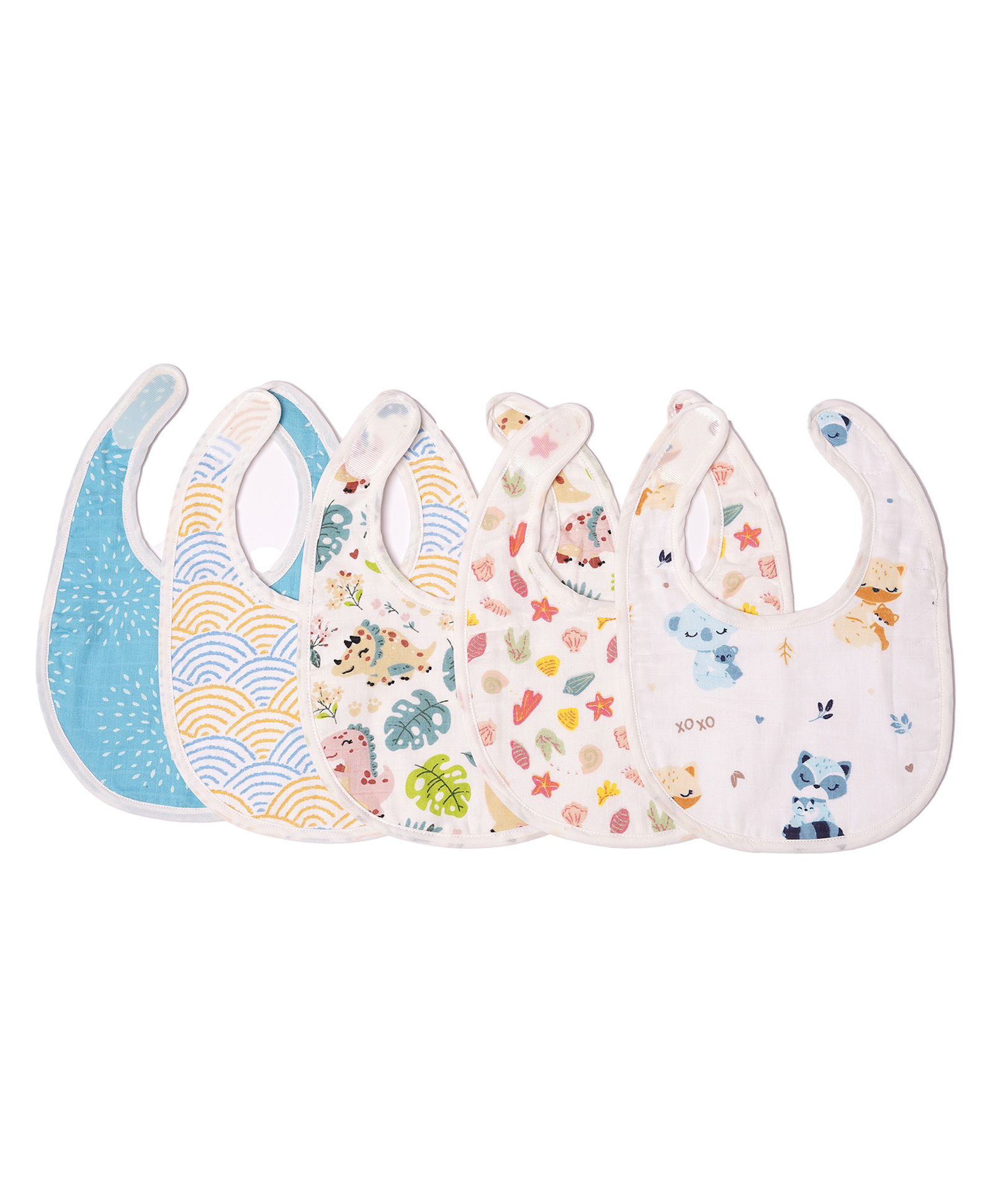 TIDY SLEEP Muslin Bibs-Assorted Colors-Pack of 5-picture-11