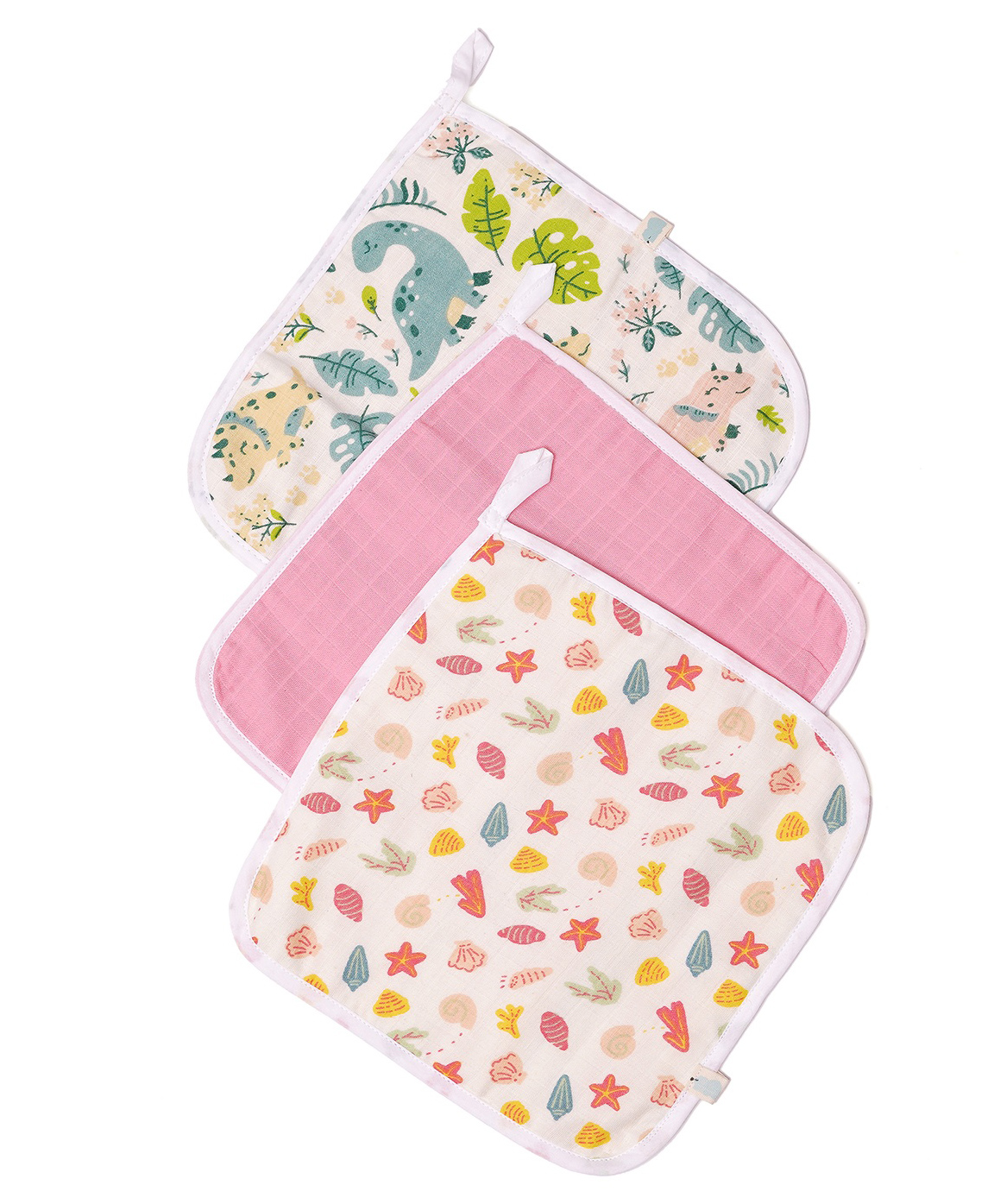 TIDY SLEEP Muslin Face/Wash Cloth-Assorted Colours-Pack of 3-image-41