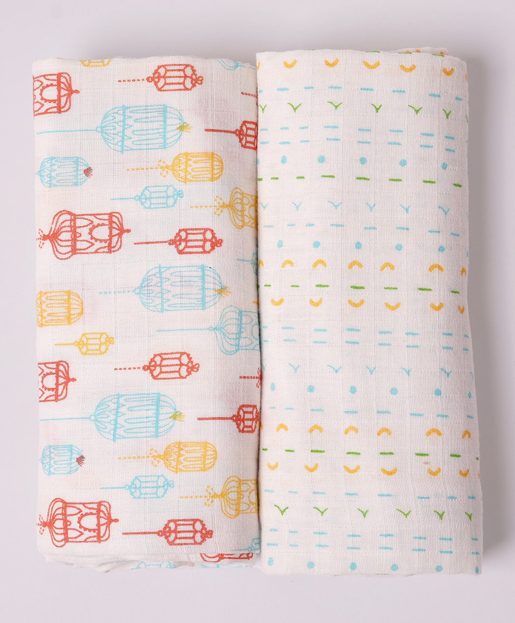 TIDY SLEEP Cotton Muslin Swaddle - (Little Finder)Lamp & Dots&Lines-Pack Of 2-picture-15