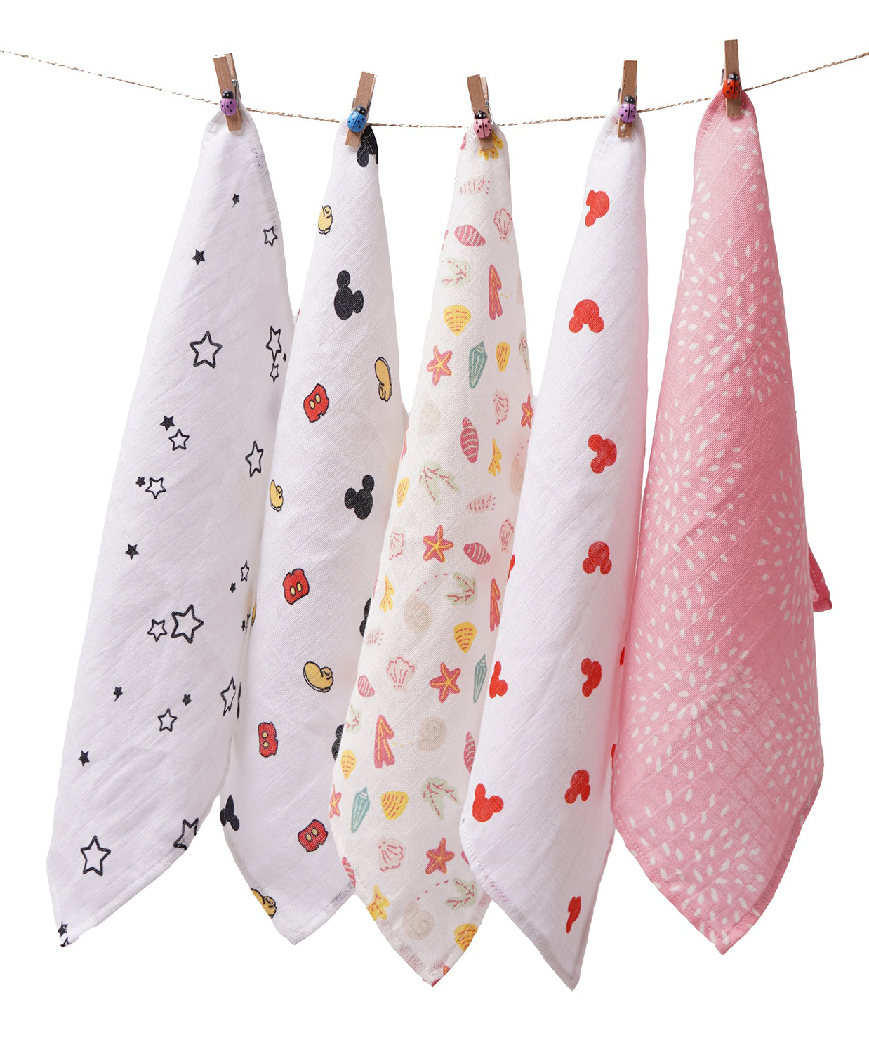 TIDY SLEEP Muslin Face Napkin-Assorted Colours-Pack of 5-picture-20