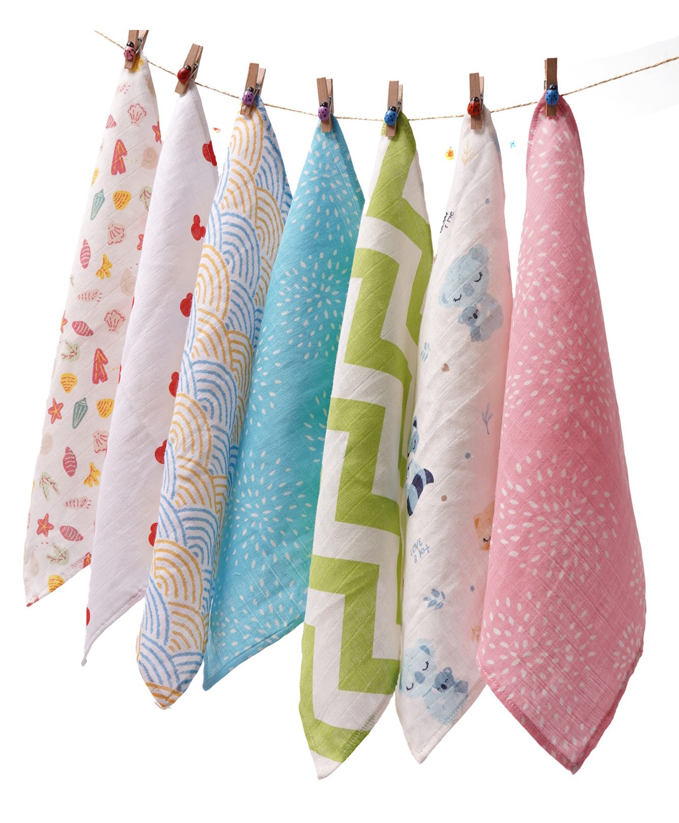 TIDY SLEEP Muslin Face Napkin-Assorted Colours-Pack of 7-picture-22