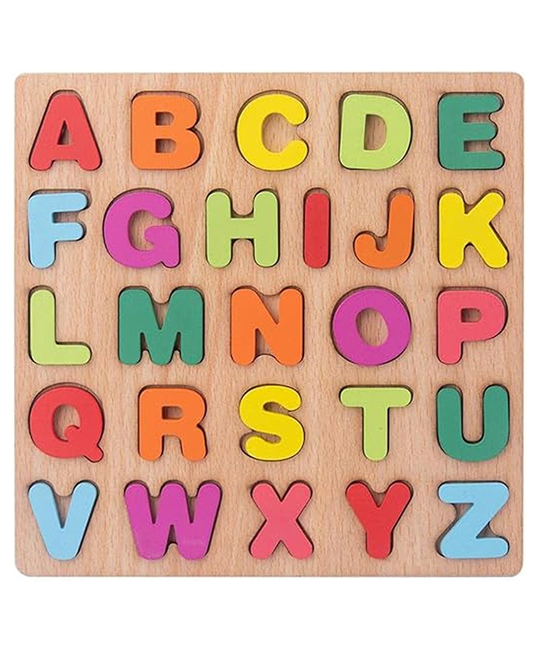 Happy Hues Wooden ABC Alphabets Puzzle Board Toy- Educational and Learning Toy - Educational Toys for Kids- Random Color Alphabet.-image-11