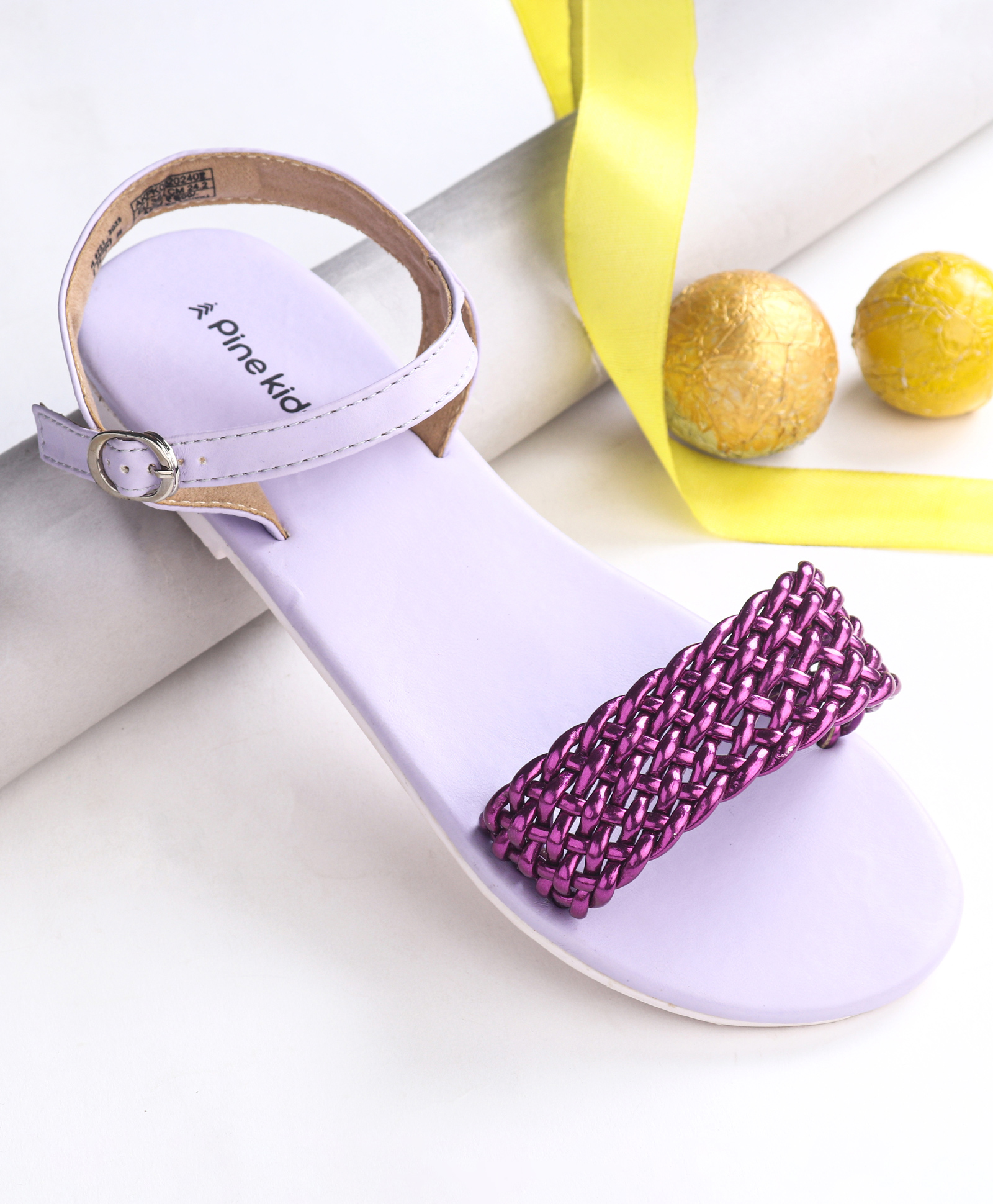 Pine Kids Buckle Closure Sandals - Purple-picture-22