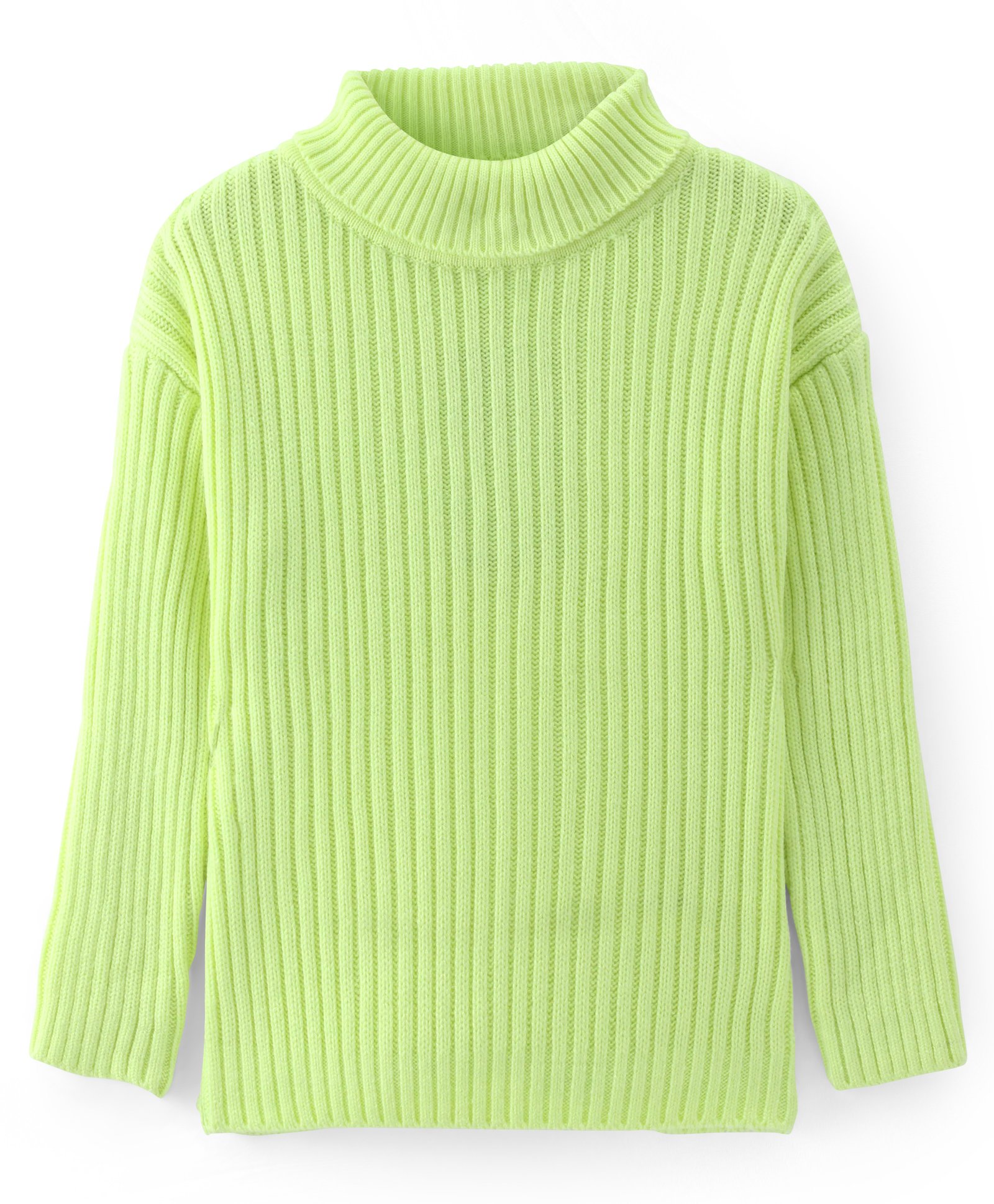 Pine Kids Knit Full Sleeves Turtleneck Sweater - Neon Yellow-image-34