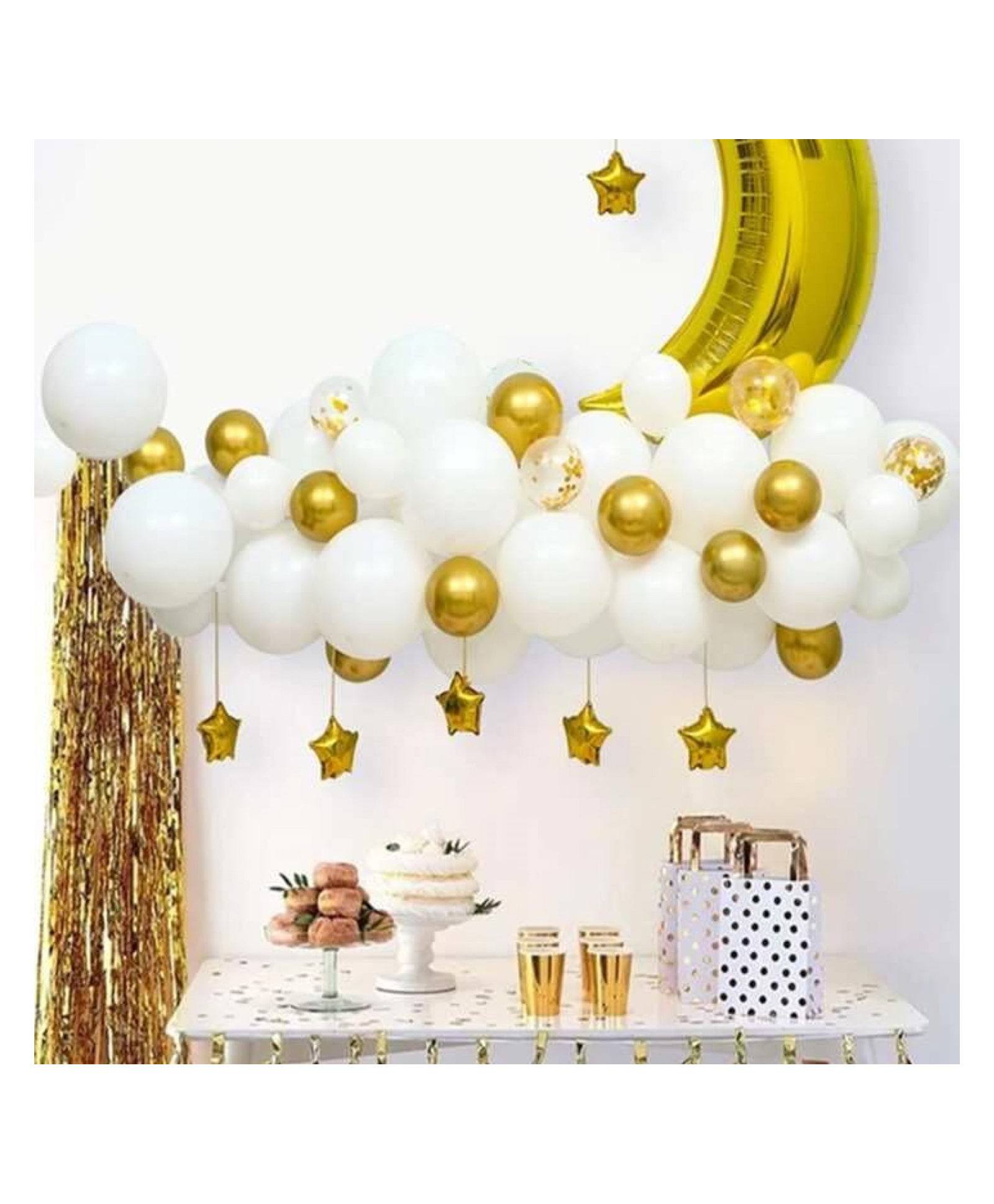Bubble Trouble Star Foil White Balloon Arch Garland Kit for Baby Shower, Birthday, Welcome Theme Party Decoration Pack of -40-image-27
