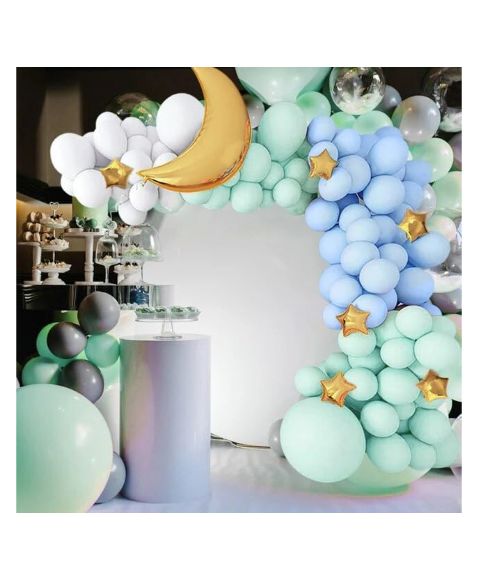 Bubble Trouble Star Foil White Balloon Arch Garland Kit for Baby Shower, Birthday, Anniversary Theme Party Decoration Pack of -91-image-25