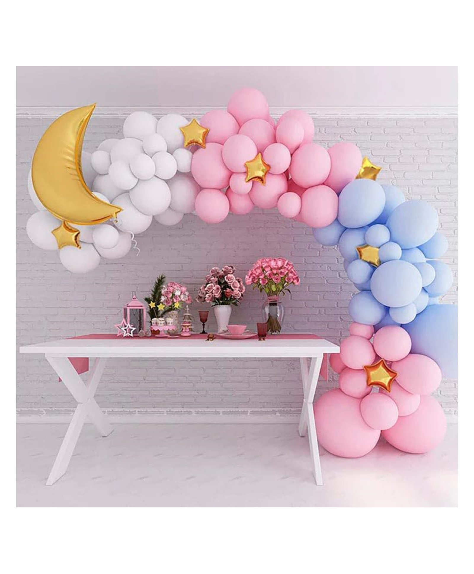 Bubble Trouble Blue White balloons Garland Arch Kit Decoration - 71Pcs Party Balloon Decorations/Blue Balloons for Decoration-image-24