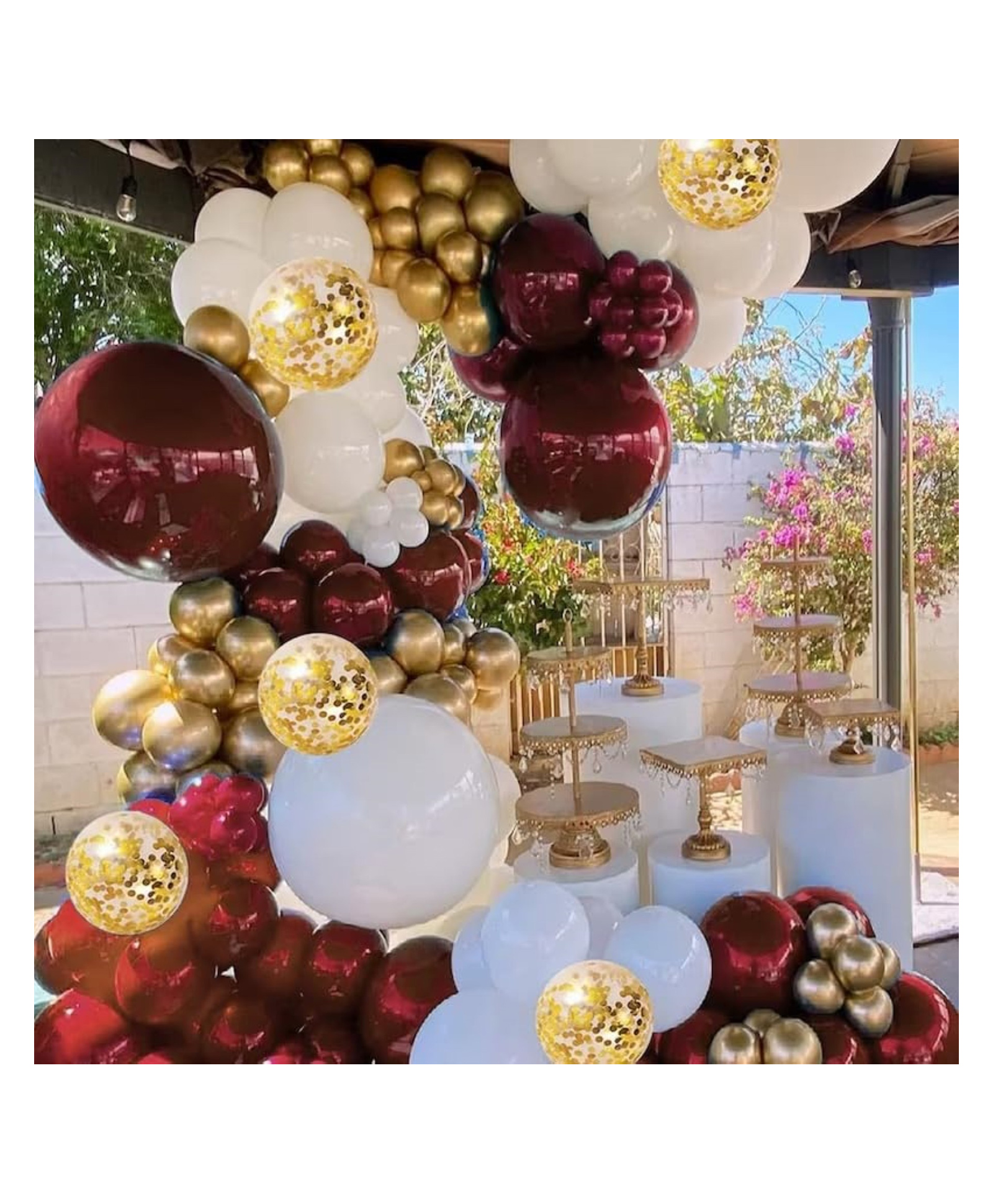Bubble Trouble Christmas Balloons - 65 (Brown, White & Golden)   5 Confetti Balloon Metallic Balloons - XMAS COMBO OF 65 balloons-image-12