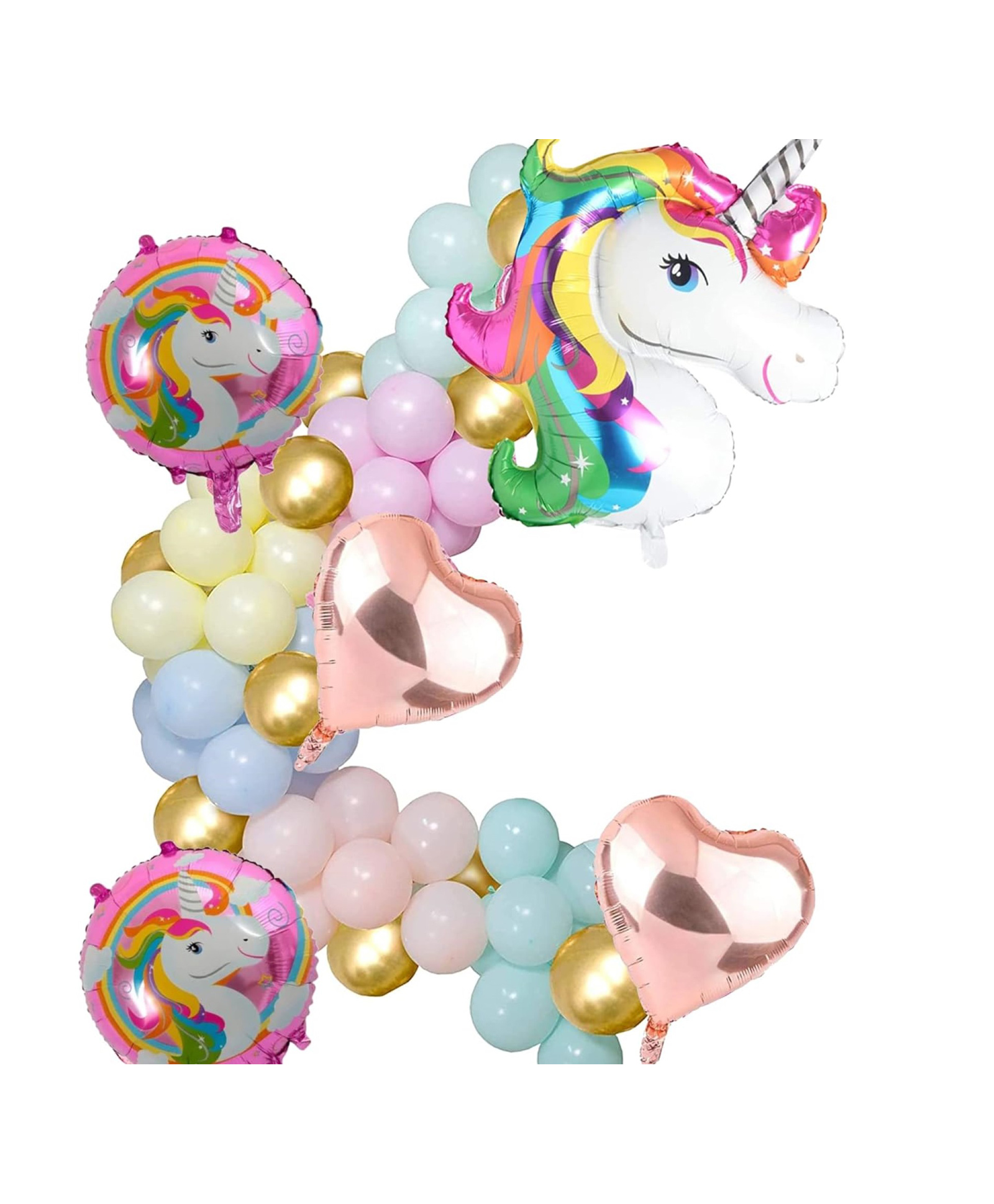 Bubble Trouble Rubber Unicorn Balloon Arch Decoration Set Of 117 Pcs, Multi-image-17