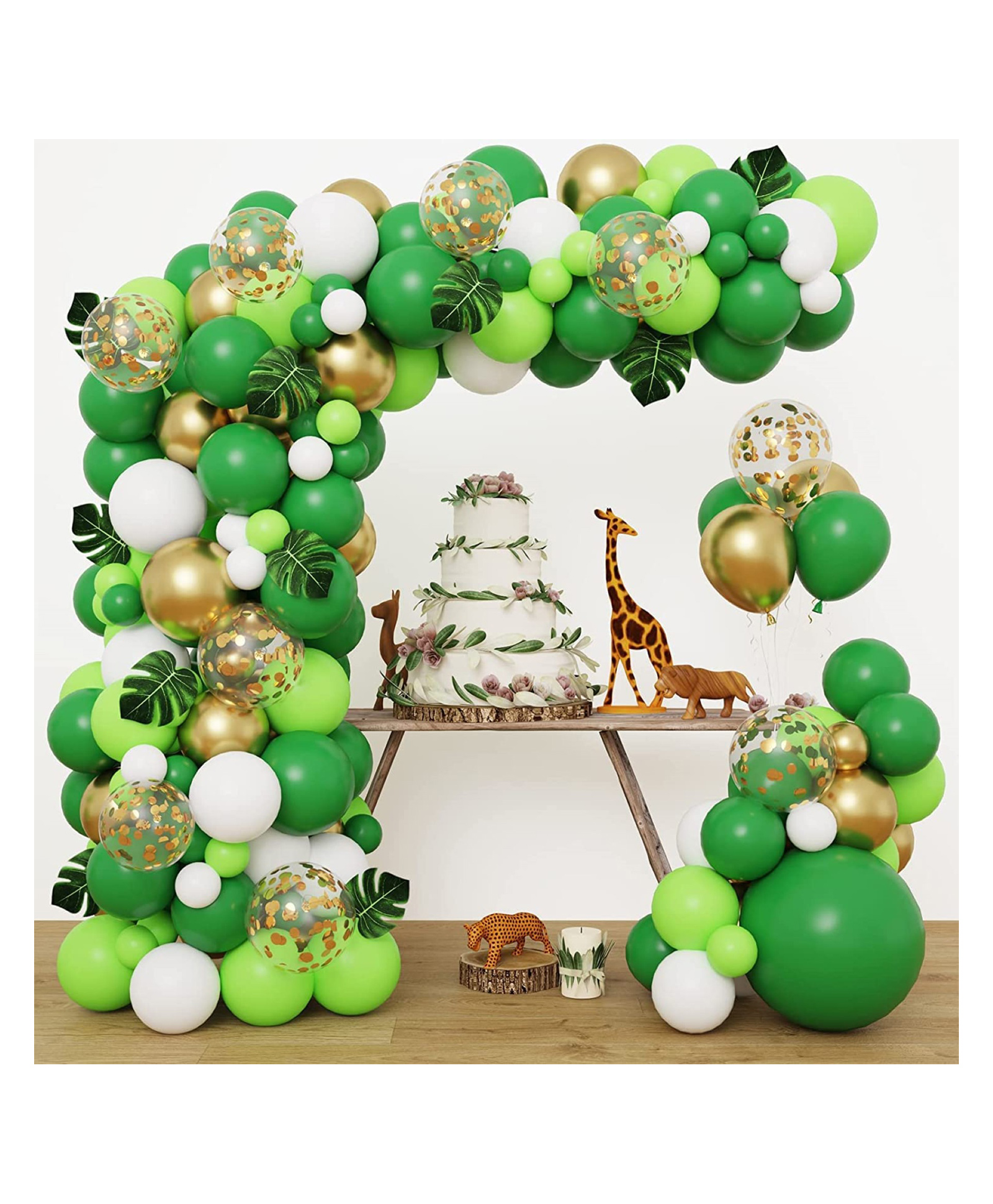 Bubble Trouble Jungle Theme Balloons Garland Decoration Kit for Safari Theme Birthday Decorations, Baby Shower, Wedding, Happy Anniversary Decoration, Balloons Decorations Set of 77 Pcs-image-7