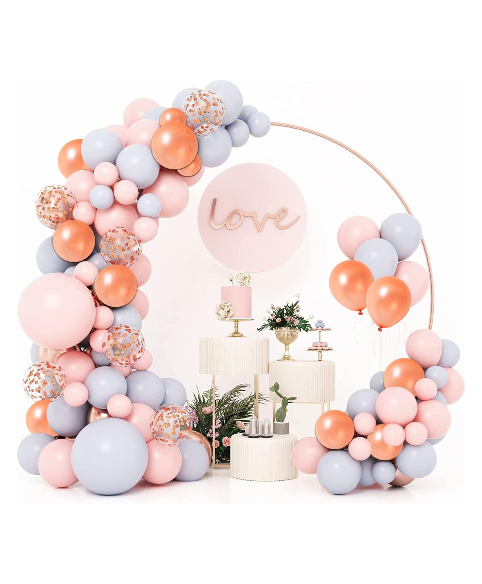 Bubble Trouble Pastel Pink Blue Balloons Garland Decorations for Birthday Parties Decoration, Bride To Be, Mr & Mrs Decoration, Happy Anniversary, Baby Shower Decoration Set of 77 Pcs-image-46