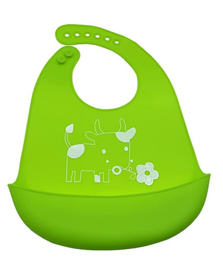 BabyGo Baby Siliconebibs | Baby Bib for Feeding & Weaning Babies & Toddlers | Waterproof, Washable & Reusable|Non Messy Easy Cleaning, Adjustable Neckline with Buttons- Green-picture-39