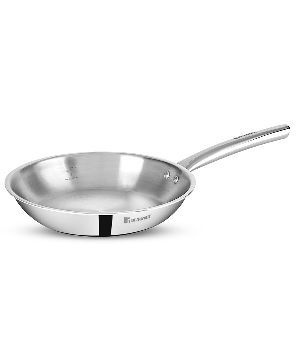 Bergner Tripro Triply Stainless Steel Frypan/ Skillet, 24 cm, 2 Litre-image-48