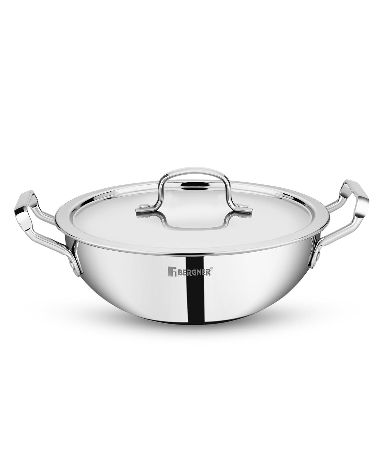 Bergner Tripro Triply 24 cm Deep Kadai, 3 Litres, Stainless Steel Lid-image-30